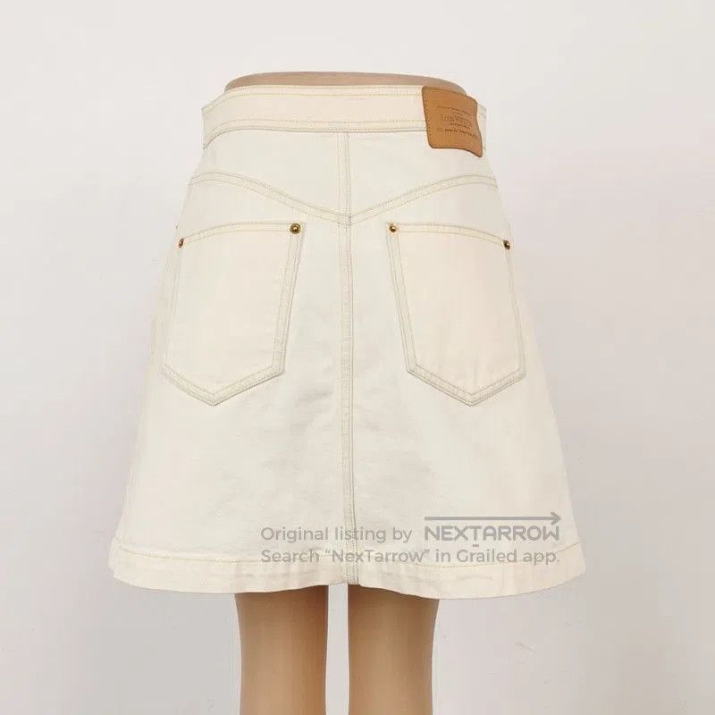 Louis Vuitton Louis Vuitton Logo Cotton Zipper Skirt in Beige. Size US 36 / EU 52 - 1 Thumbnail