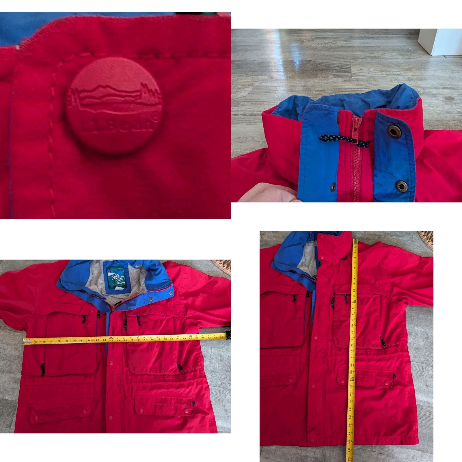 VINTAGE LL Bean NORTHCOL Gore-Tex Adventure Ski Jacket Men XLT Red - Water Resistant Hooded Shell Coat 90s Skiing Mens