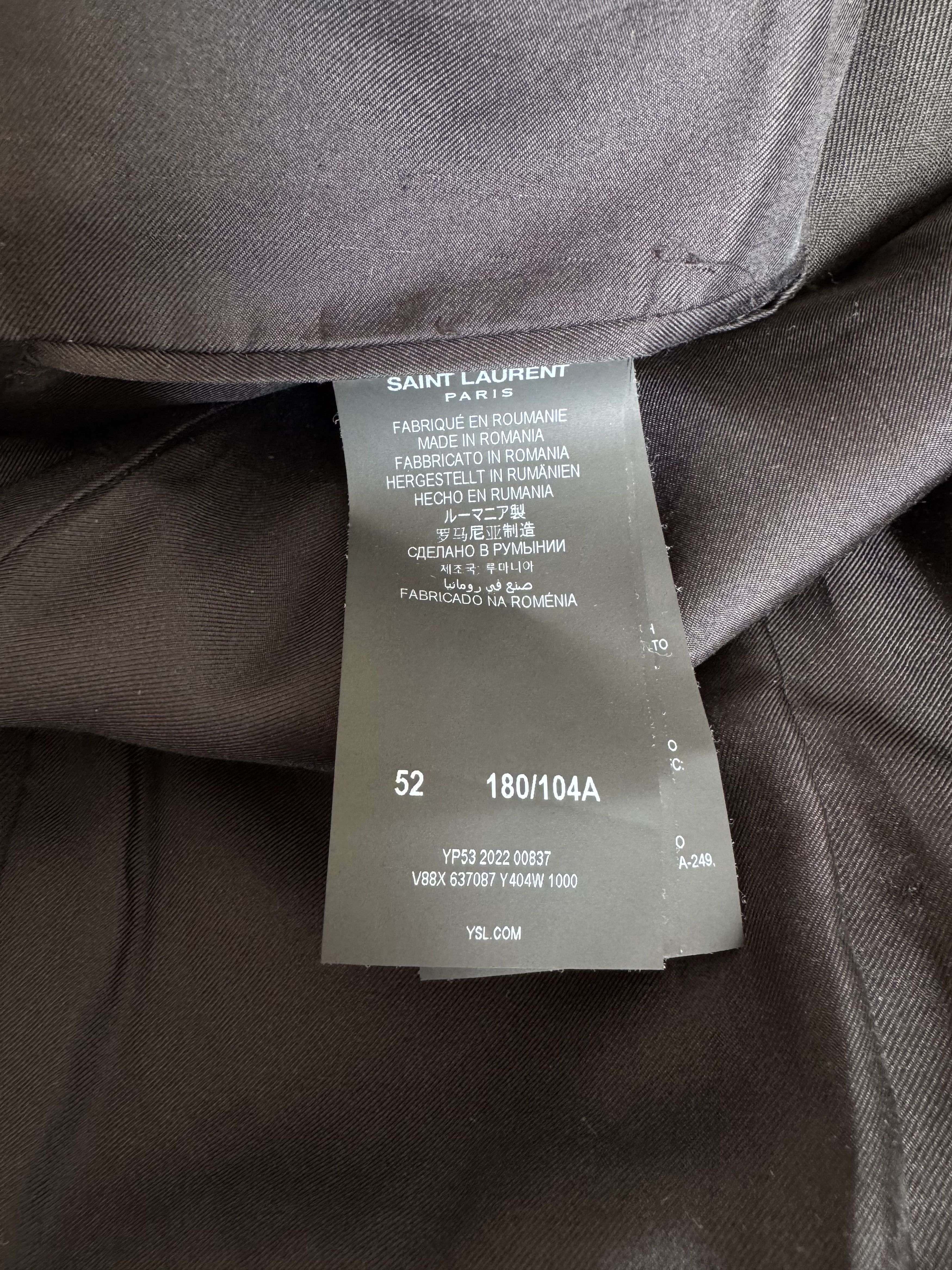 Saint Laurent Paris Saint Laurent Paris Uniform Two-Button Blazer US42R 2022 Size 42R - 6 Thumbnail