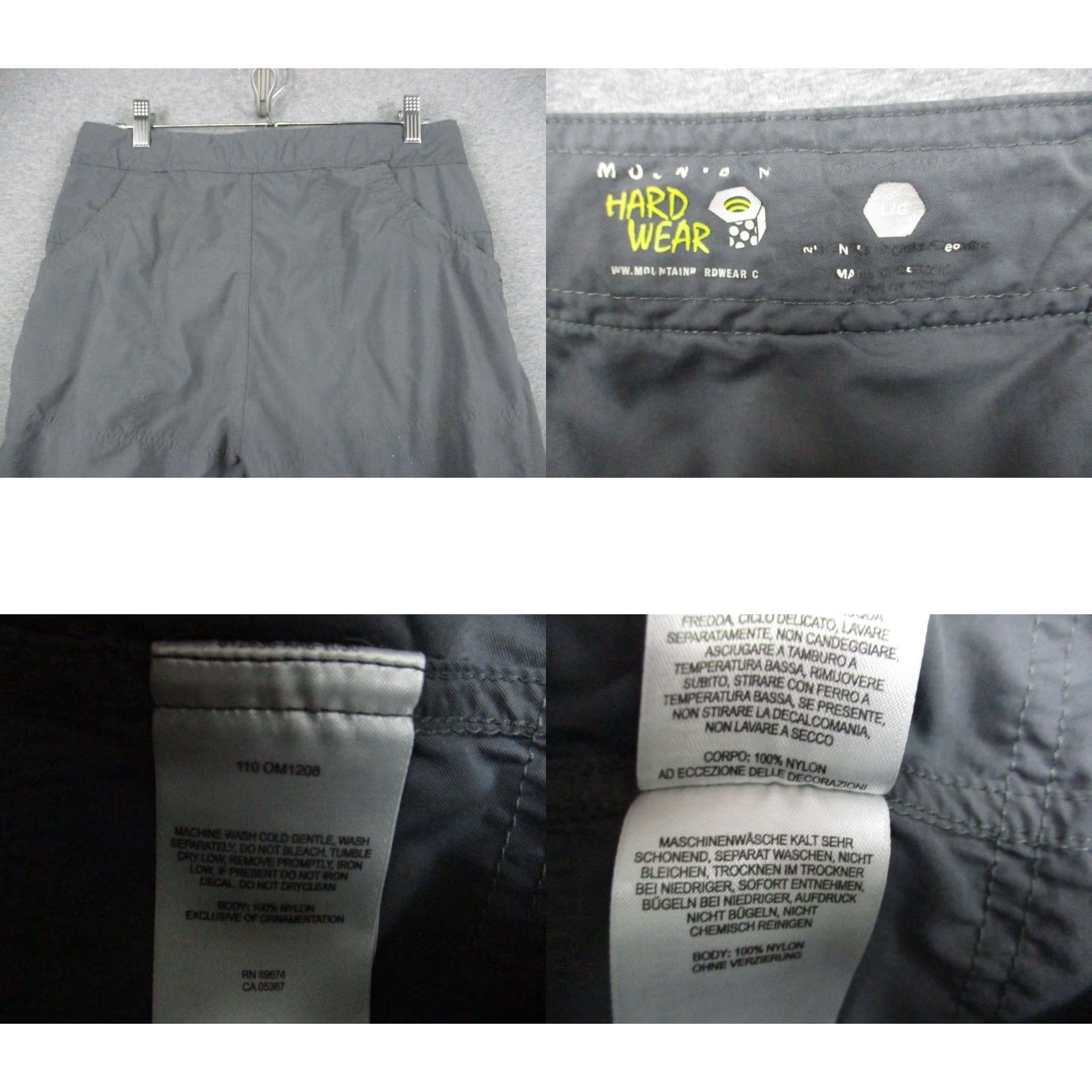 Mountain Hardwear Mountain Hardwear Pants 32x28 Men Gray Nylon Stretch Hiking Outdoor Belted Carpenter Regular Inseam 32 Size US 32 / EU 48 - 8 Thumbnail