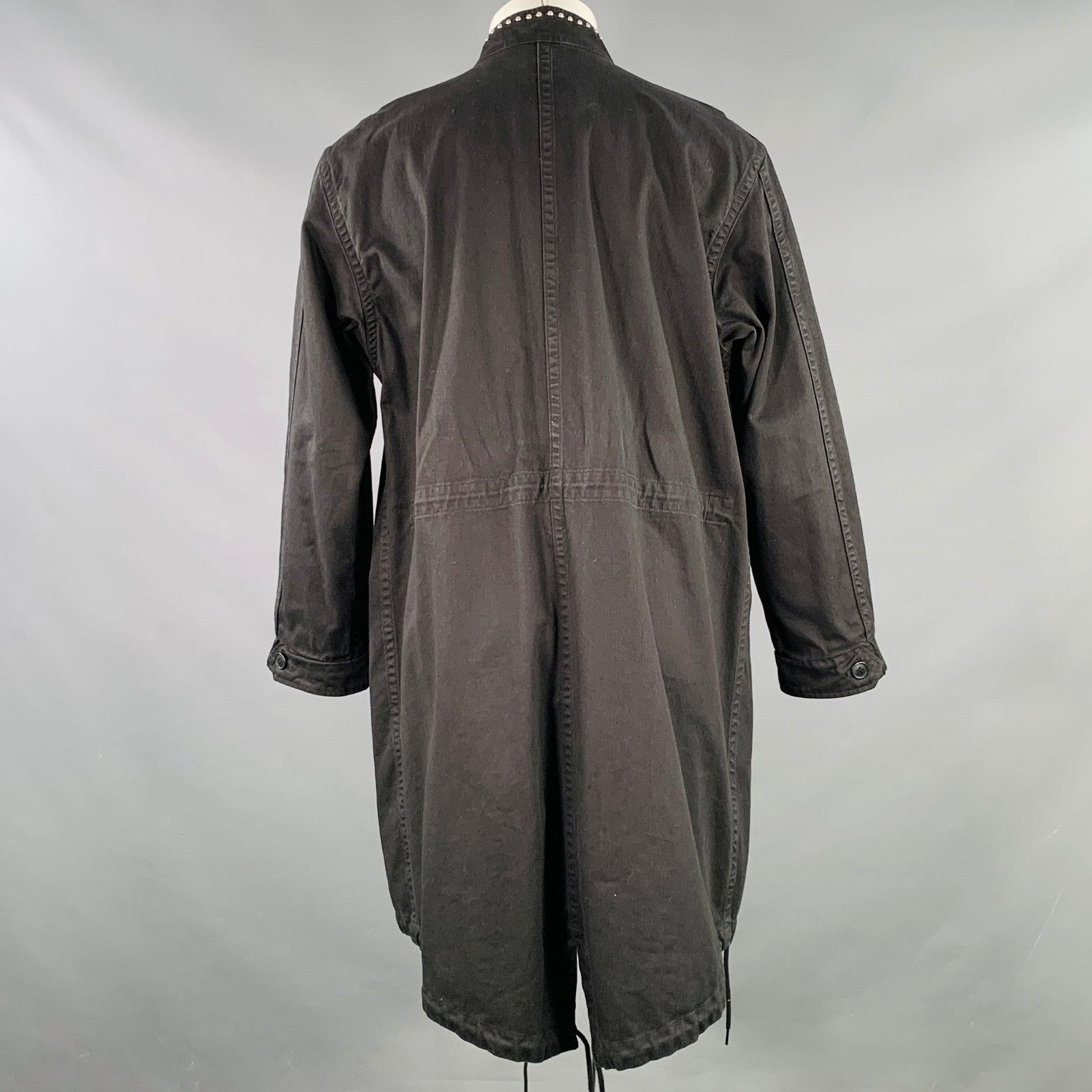 Saint Laurent Paris SAINT LAURENT Size 40 Black Studded Cotton Coat Size US L / EU 52-54 / 3 - 4 Thumbnail