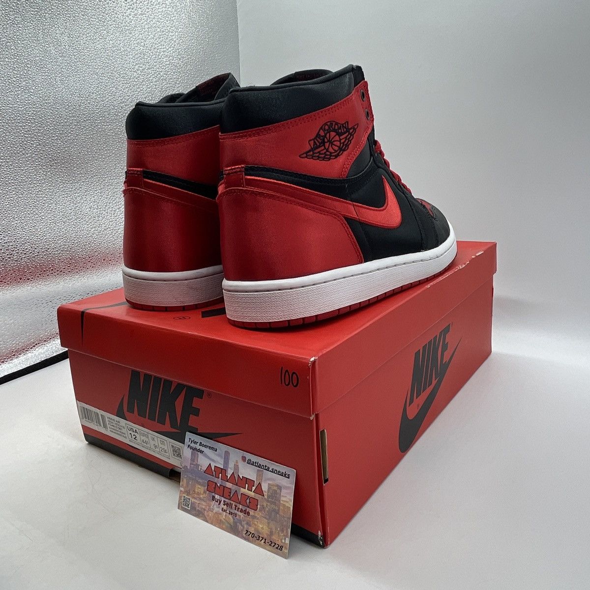 Nike Wmns air Jordan 1 high satin bred Size US 12 / EU 45 - 5 Thumbnail