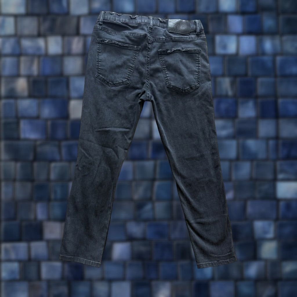 Denime Valabasas Distressed Denim Skinny Jeans Mens 34 31x26 Button Fly Dark Black 5-Pocket Slim Fit Mens Size US 34 / EU 50 - 1 Thumbnail