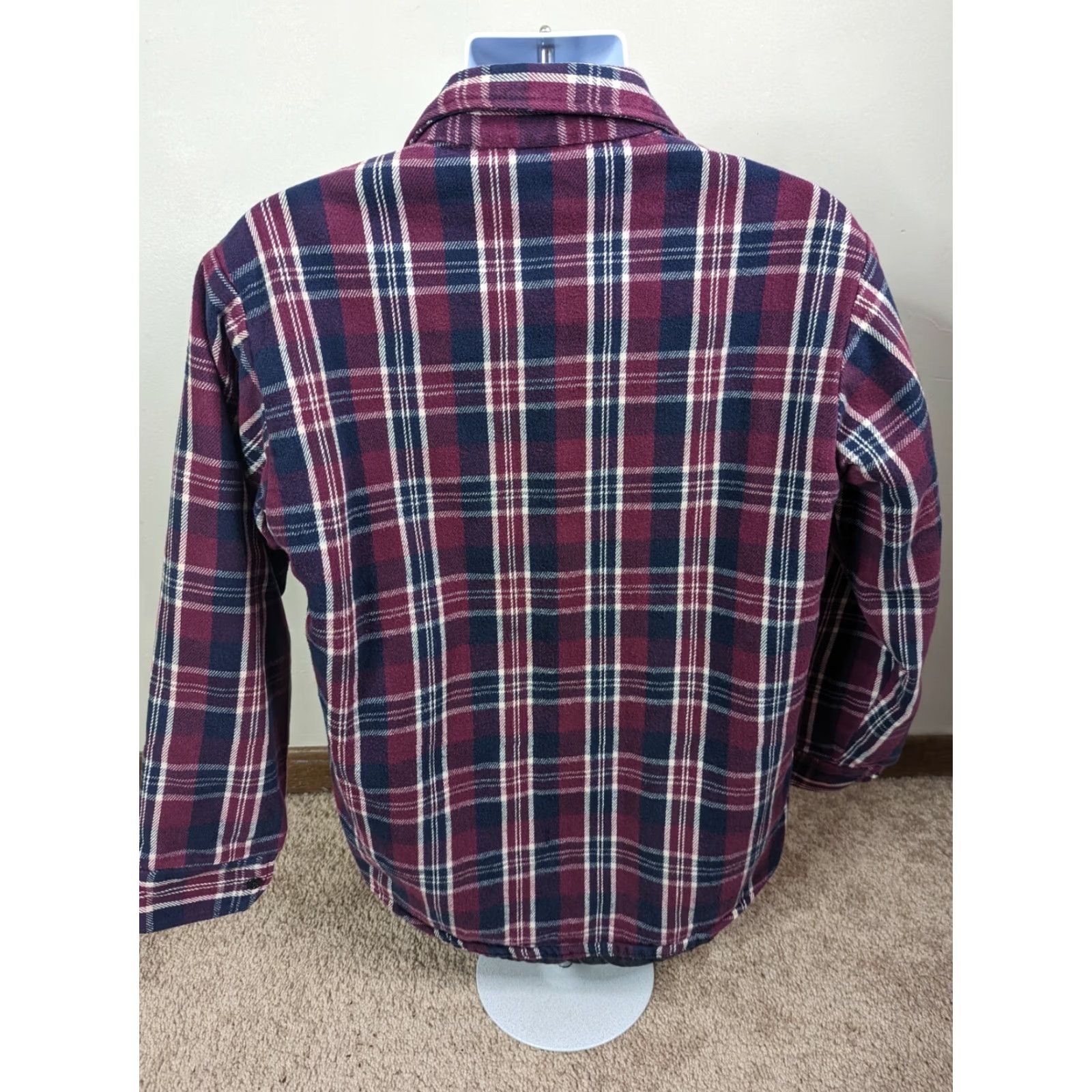 Vintage VINTAGE WORK N' SPORT MENS QUILTED MAROON FLANNEL SHIRT JACKET SIZE Large USA Size US L / EU 52-54 / 3 - 3 Thumbnail