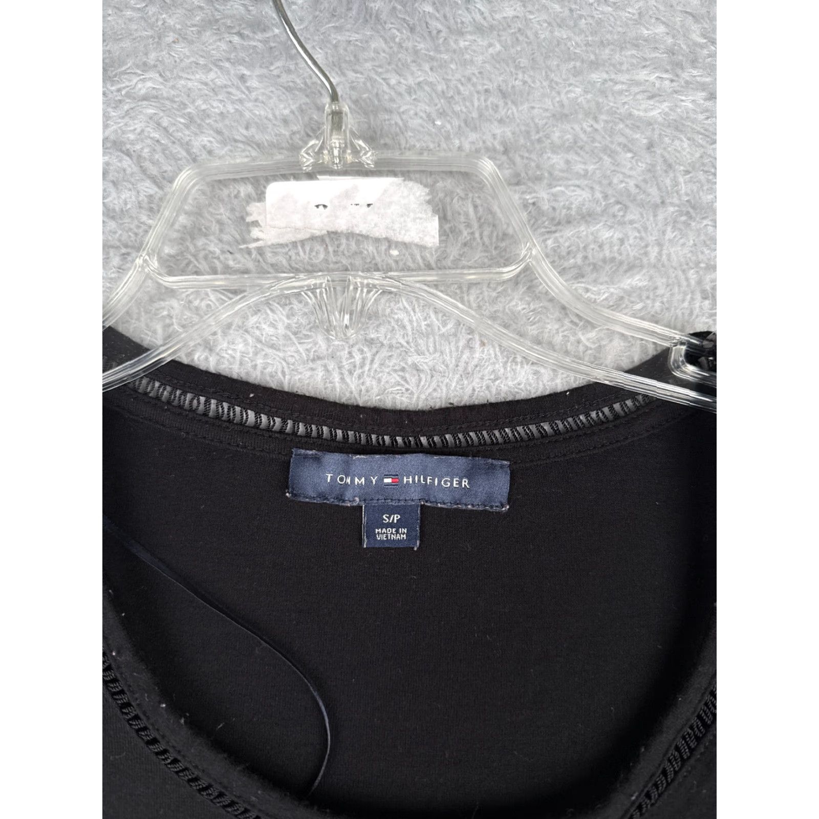 Tommy Hilfiger Tommy Hilfiger Shirt Womens Small Petite Black Scoop Neck Viscose Blend Jersey Logo Short Sleeve Pullover Casual All Seasons Breathable Easy Care Size S / US 4 / IT 40 - 6 Thumbnail