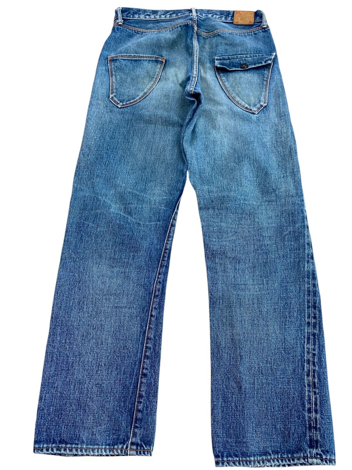 Japanese Brand Japanese Brand Acid Blue Wash Ripped Style Loose Jeans Size US 31 - 3 Thumbnail
