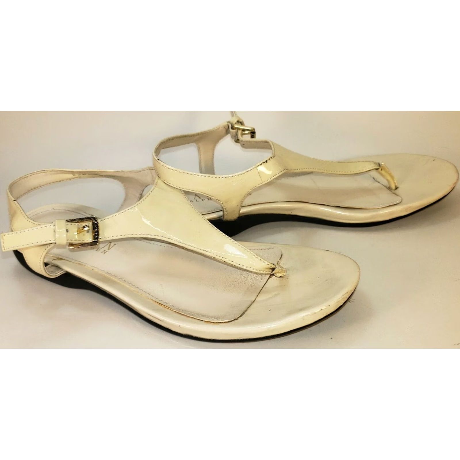 Ralph Lauren Ralph Lauren Sandal Women's Size 6.5B Ivory Leather Slingback Toe Post Size US 7 / IT 37 - 4 Thumbnail