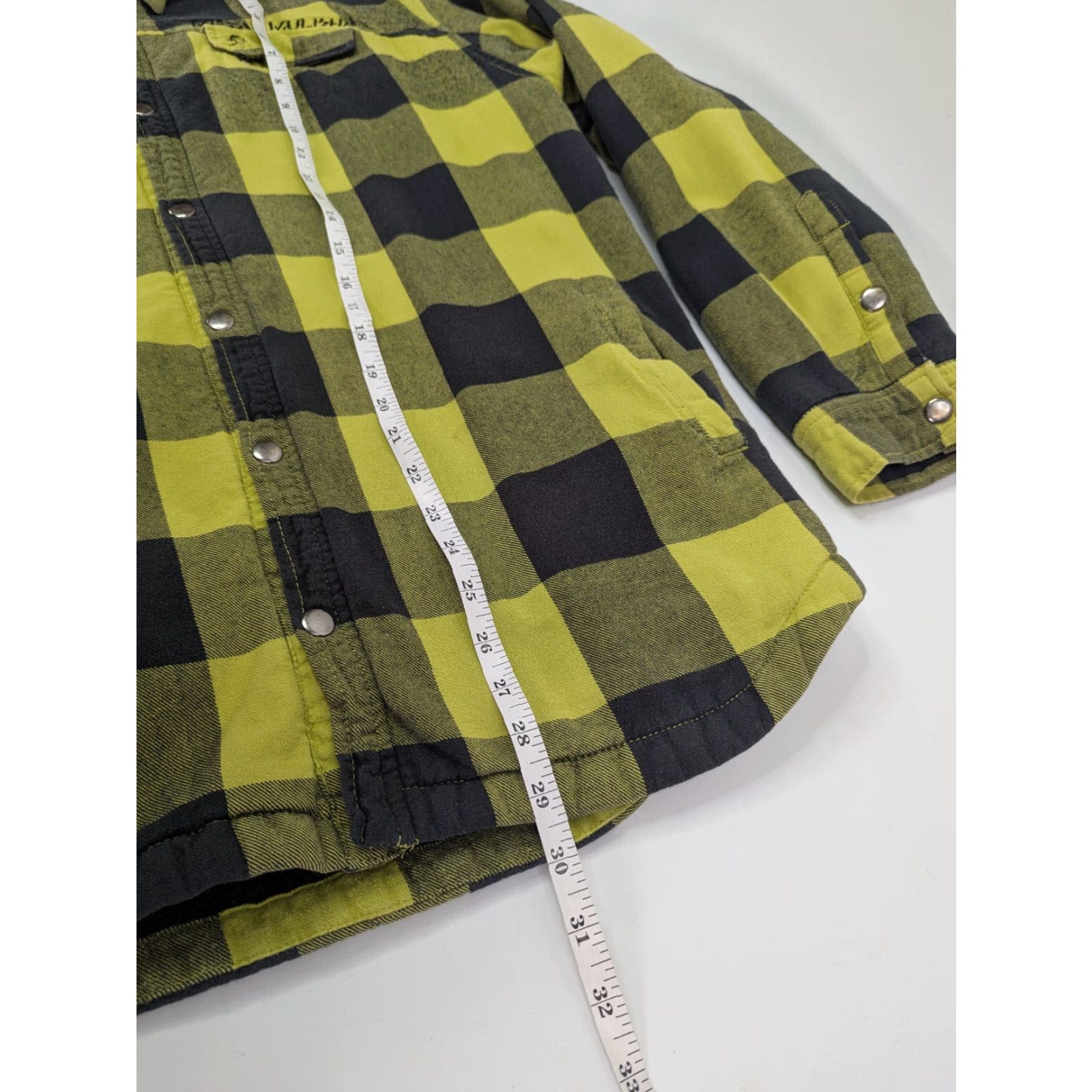 Metal Mulisha Metal Mulisha Snap Long Sleeve Plaid Shacket Yellow XL Cotton Flannel Heavyweight Pockets Casual Workwear Mens Size US XL / EU 56 / 4 - 7 Thumbnail