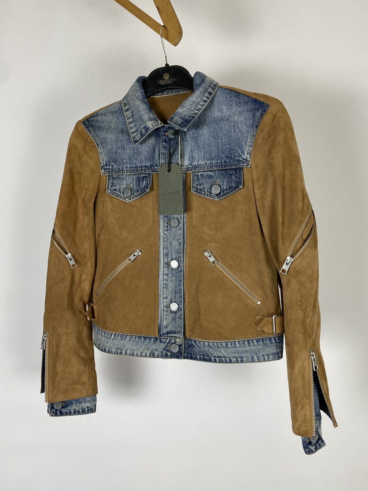 Allsaints NWT Allsaints Full zip Denik Suede Curtis Jacket RRP725$ Size XS / US 0-2 / IT 36-38 - 1 Thumbnail