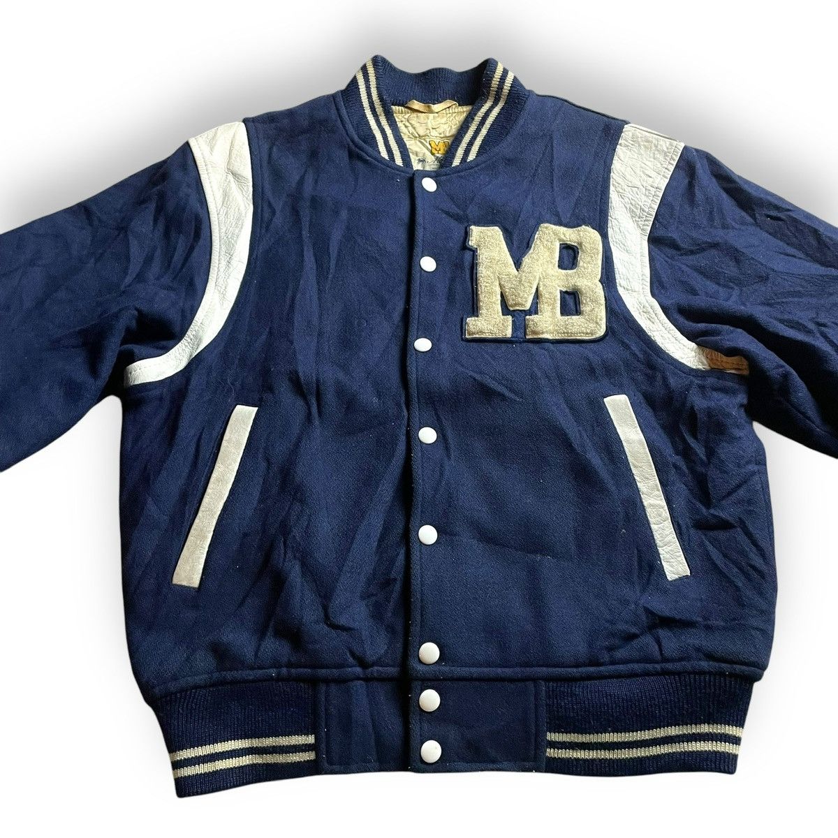 Macbeth VINTAGE MACBETH WOOL + LEATHER VARSITY JACKET Size US L / EU 52-54 / 3 - 3 Thumbnail
