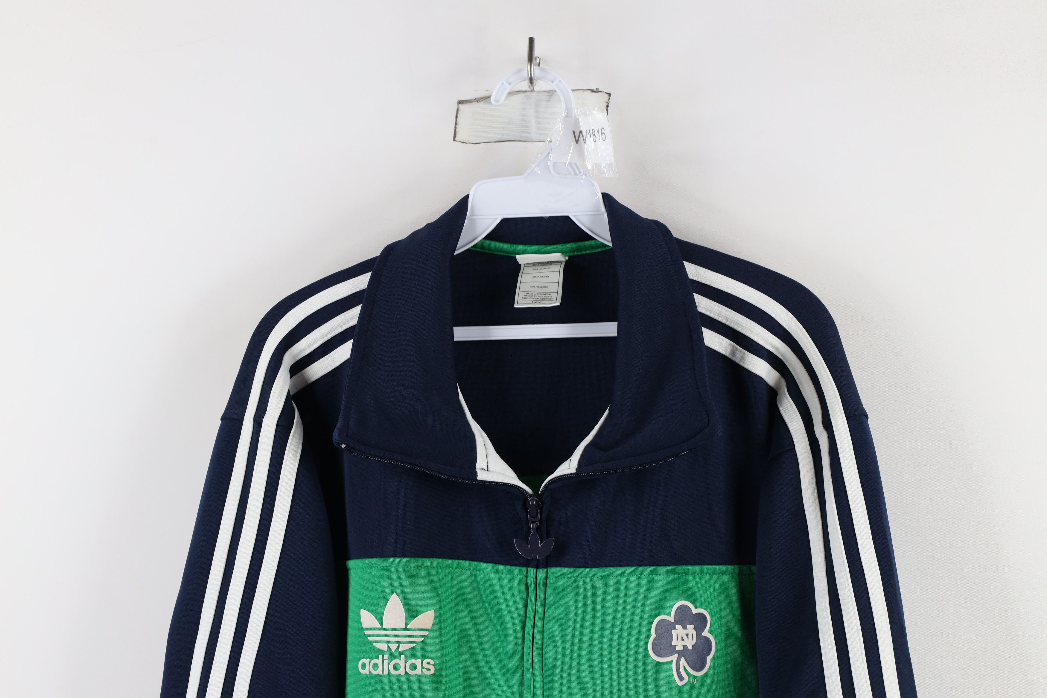 Adidas × Vintage Retro Adidas Striped Notre Dame University Track Jacket Size US L / EU 52-54 / 3 - 2 Thumbnail