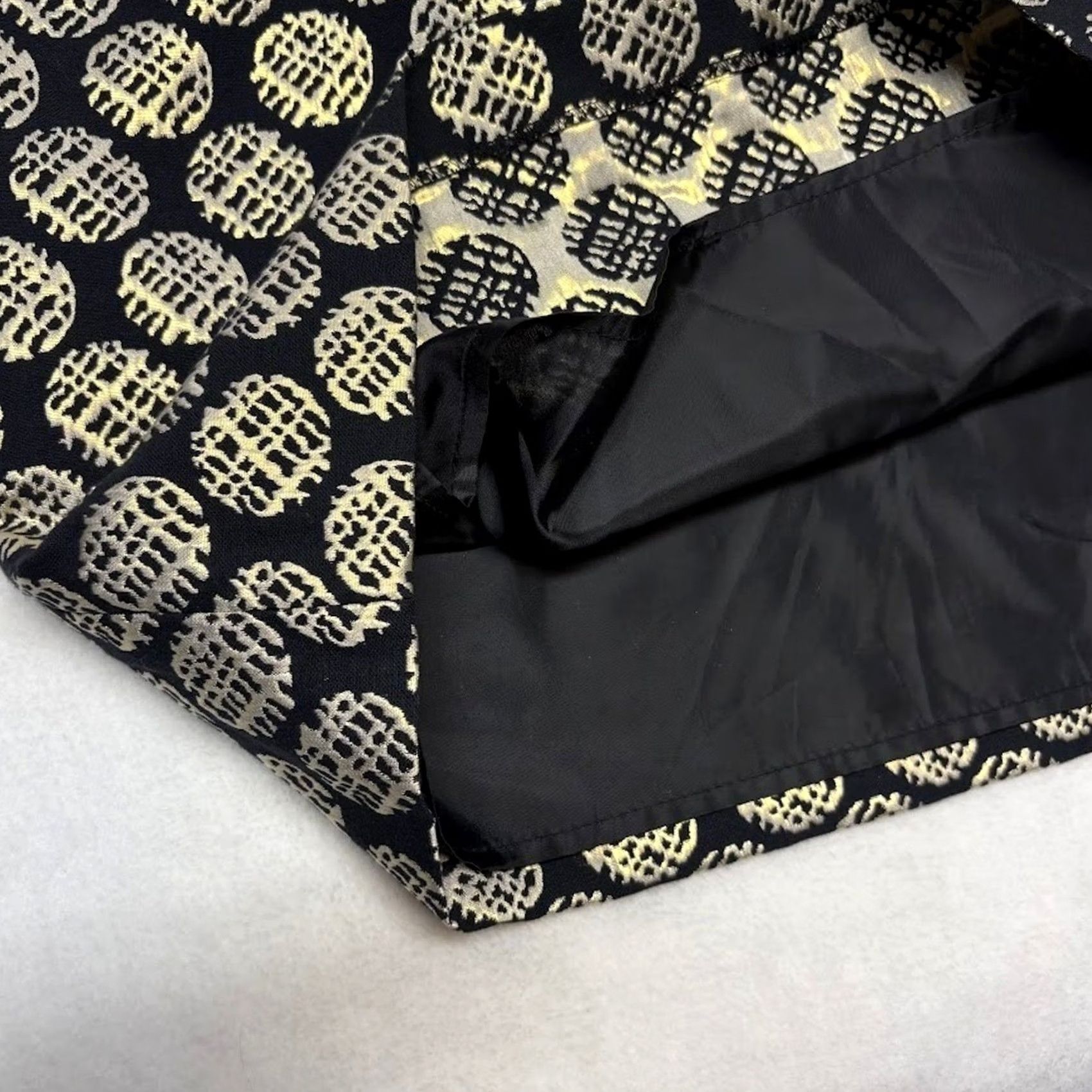 Vintage Target Metallic Gold Circle Pattern Jacquard Black Sheath Mini Dress 12 Size XL / US 12-14 / IT 48-50 - 7 Thumbnail