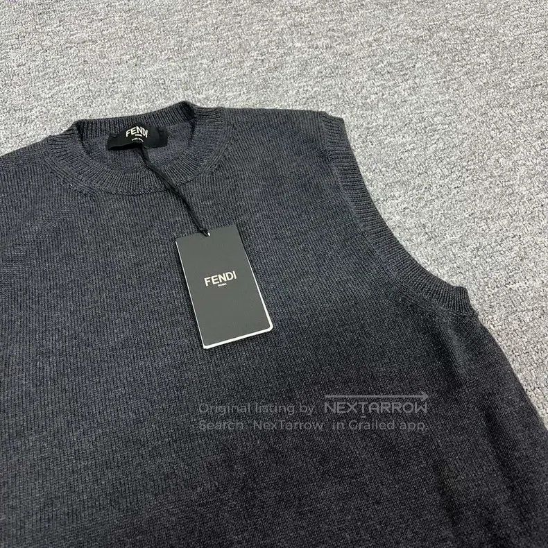 Fendi Fendi Double F Embroidered Logo Wool Knit Vest Size M / US 6-8 / IT 42-44 - 4 Thumbnail