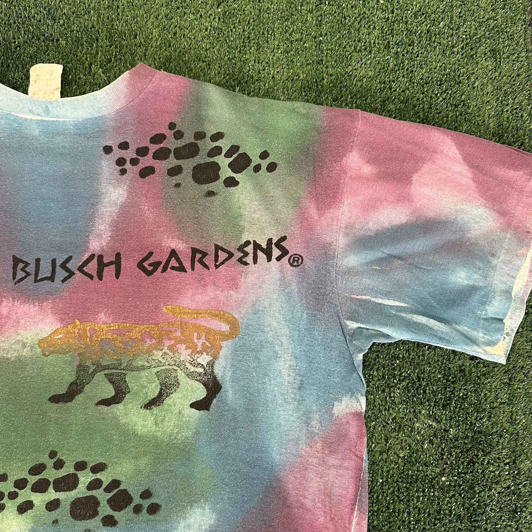 Vintage Vintage 90s Busch Gardens T-Shirt Tie Dye Jaguar Nature Tee Size US L / EU 52-54 / 3 - 3 Thumbnail
