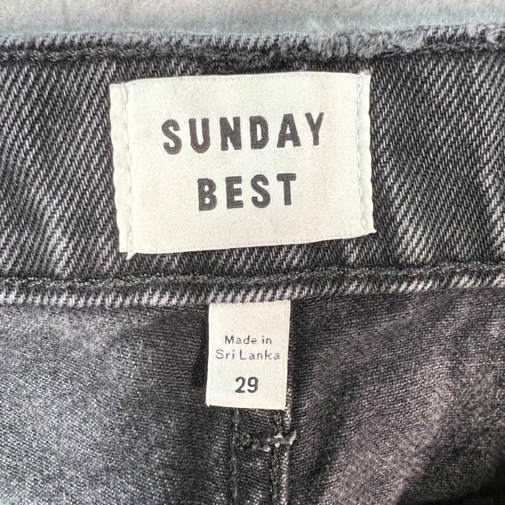 Vintage Sunday Best Jeans Women 29 Black Denim High-Waisted Straight-Leg 5-Pocket Design Womens Jeans Size 30" / US 8 / IT 44 - 3 Thumbnail