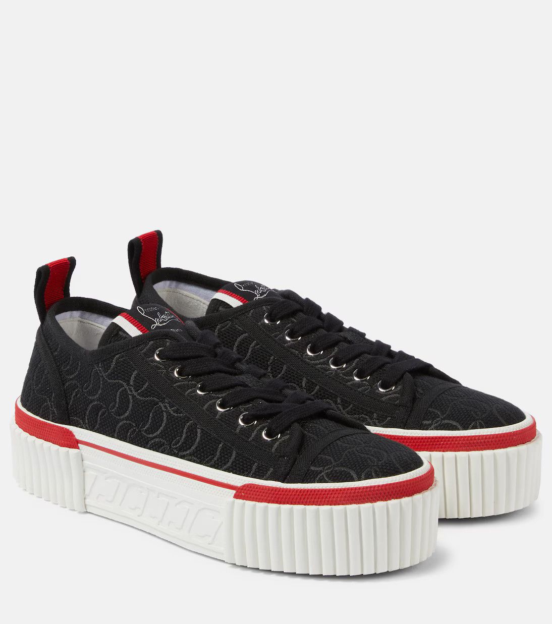 Christian Louboutin o1s1wg110125 Super Pedro Cl Platform Sneakers in Black Size US 10 / IT 40 - 3 Thumbnail