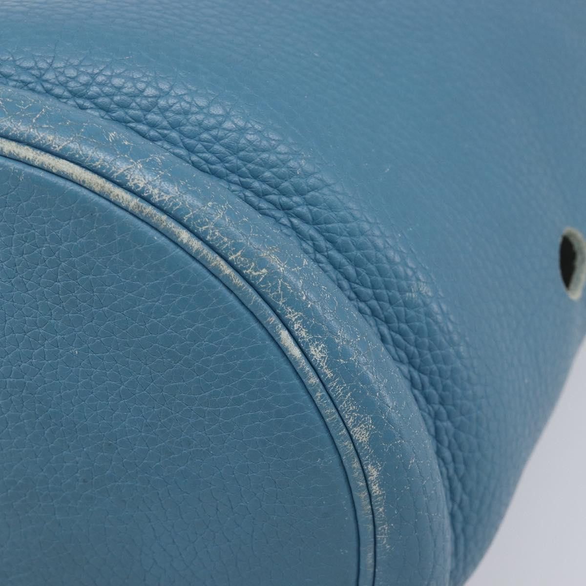 Hermes HERMES Manjoire Shoulder Bag Leather Light Blue Silver Auth Size ONE SIZE - 11 Thumbnail