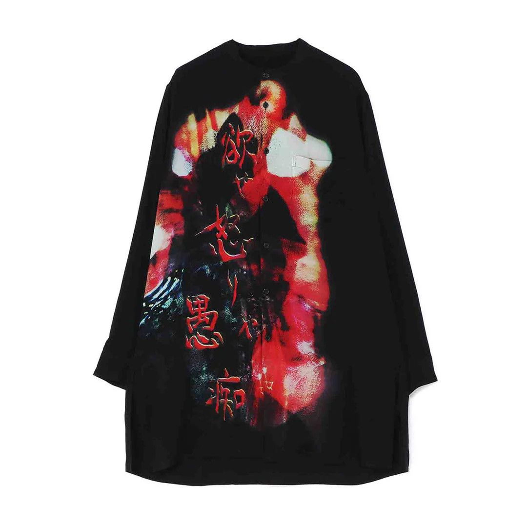 トップス TENNEYohji Yamamoto BLACK Scandal BLACK Scandal Yohji Yamamoto Printed T-shirt Black 3 (K
