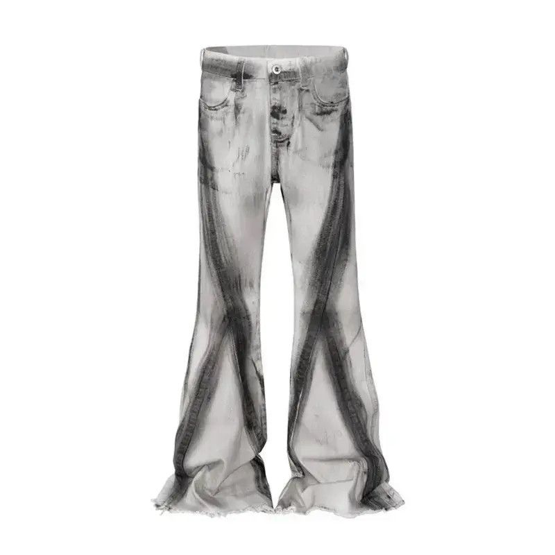 Japanese Brand Streetwear Retro Style Graffiti Flare Distressed Jeans Pants Size US 34 / EU 50 - 5 Thumbnail