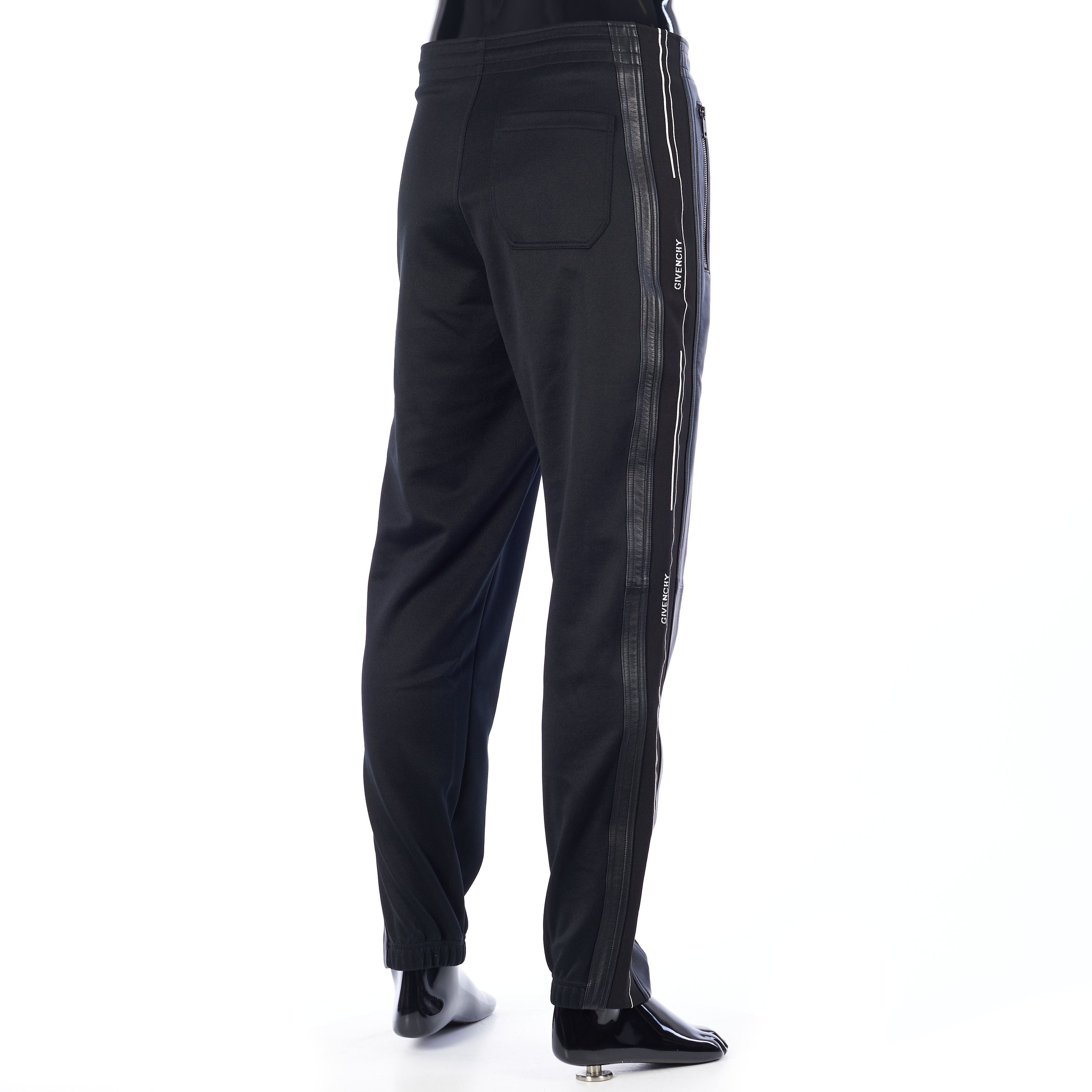 Givenchy Black Leather Panelled Jogging Pants Size M Size US 32 / EU 48 - 6 Thumbnail
