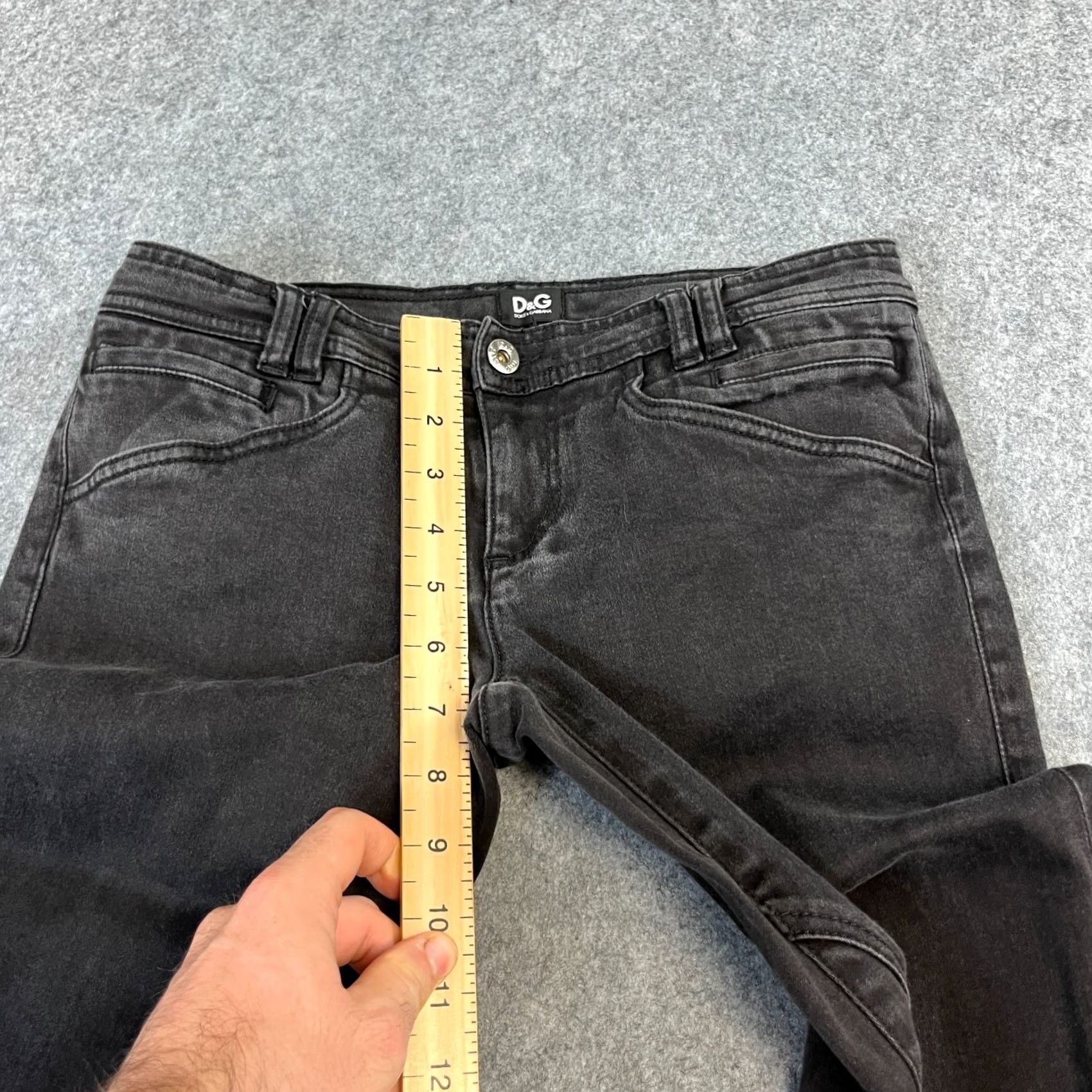 Dolce & Gabbana Dolce&Gabbana Jeans Slim Skinny 30 30 UK10 Zip Ankle Y2K Dark Grey Vintage Womens (30in Inseam) Size 32" / US 10 / IT 46 - 6 Thumbnail