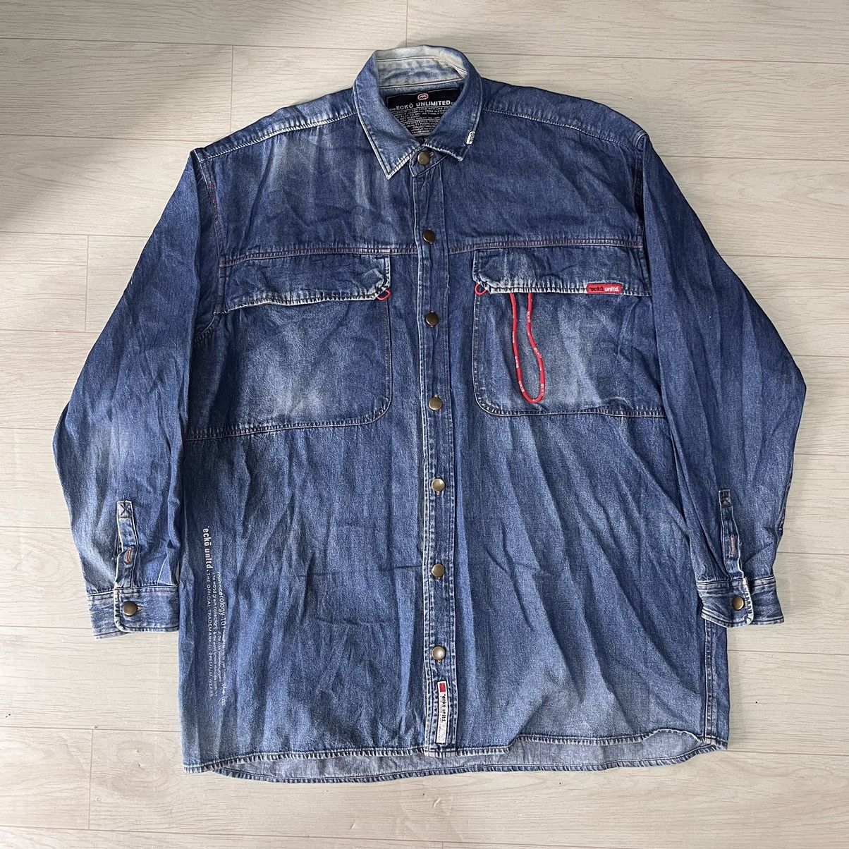 Ecko Unltd. × JNCO Ecko unlimited over shirt blue denim Size US XL / EU 56 / 4 - 1 Thumbnail