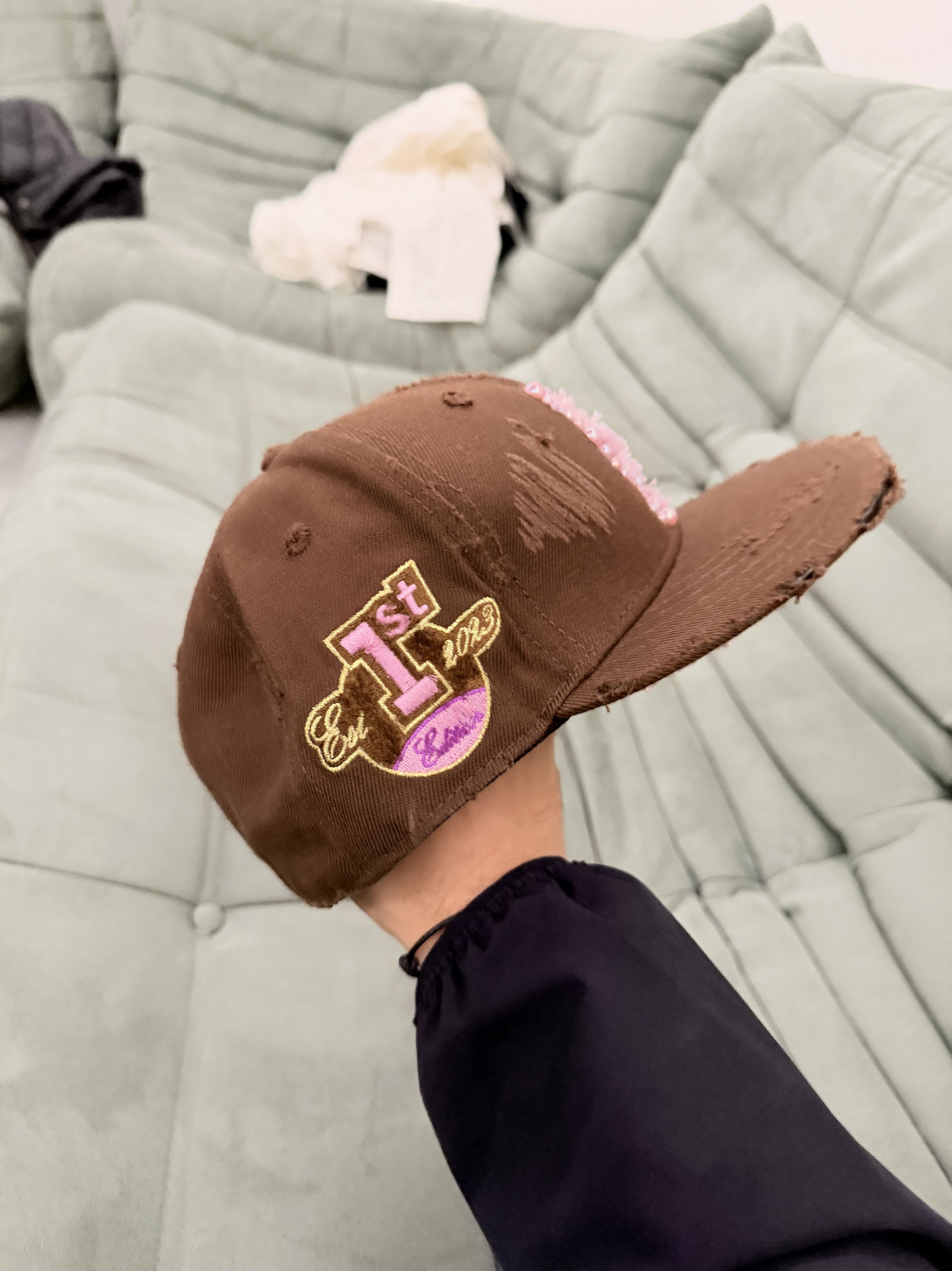 New Era New era selfmade distressed pearl 1of1 brown pink cap 7 1/8 Size ONE SIZE - 3 Thumbnail