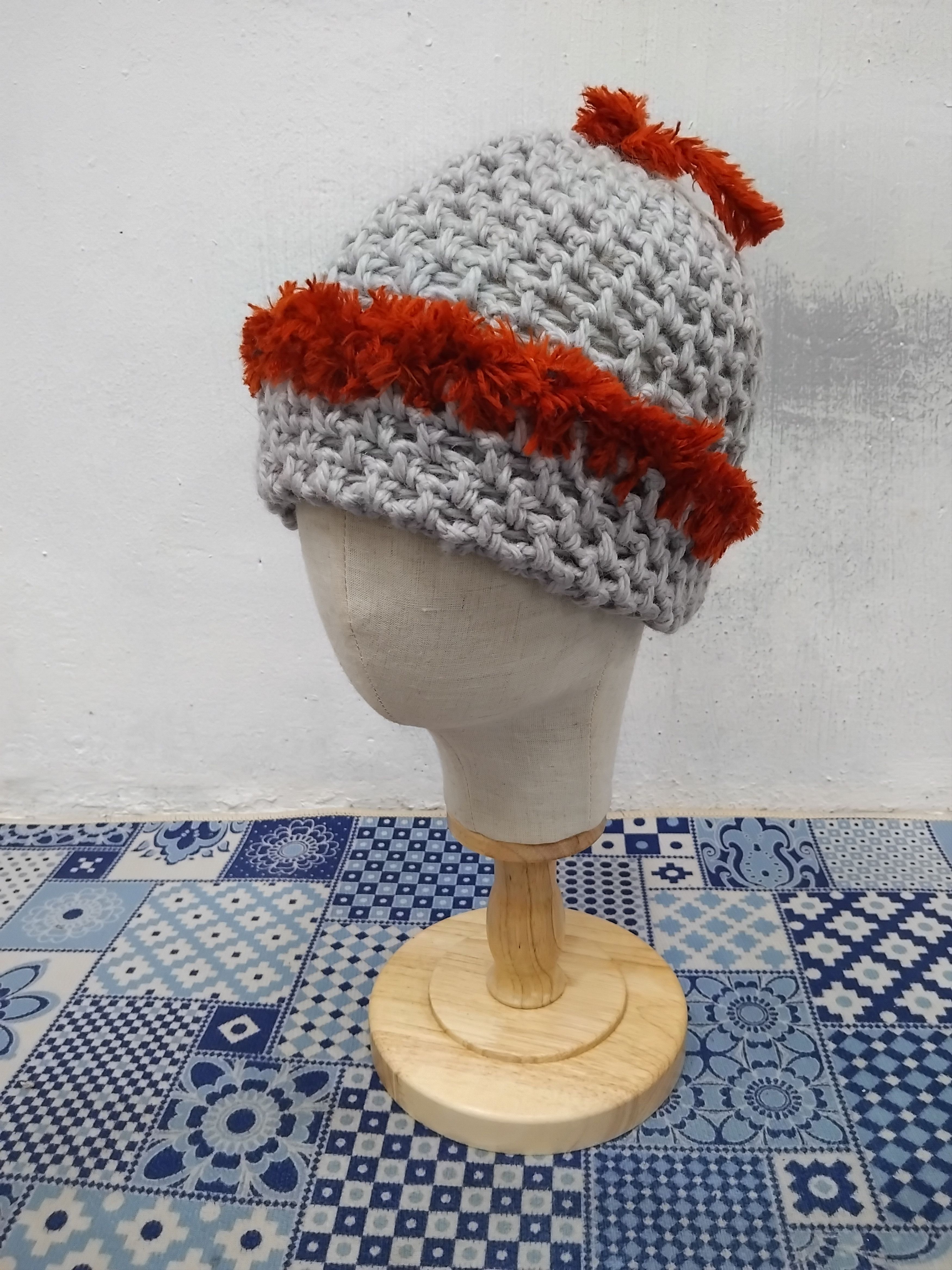Japanese Brand 💥Unnamed Grey orange colour beanie hat Size ONE SIZE - 1 Thumbnail