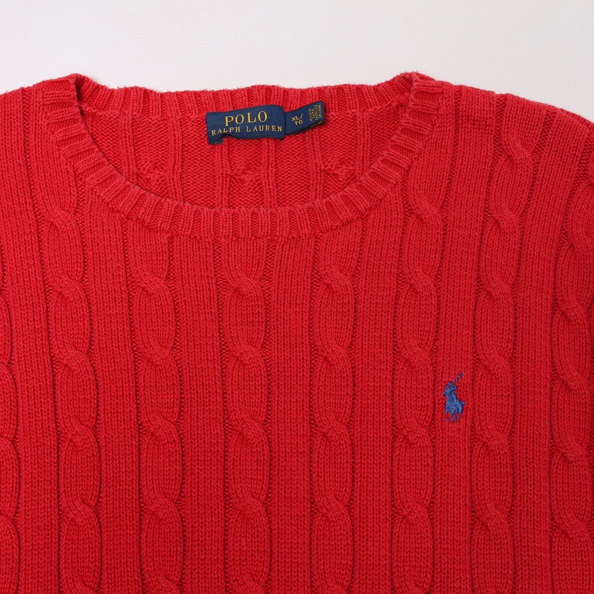 Polo Ralph Lauren Polo Ralph Lauren Red Cable Knit Sweater Size XL / US 12-14 / IT 48-50 - 2 Thumbnail