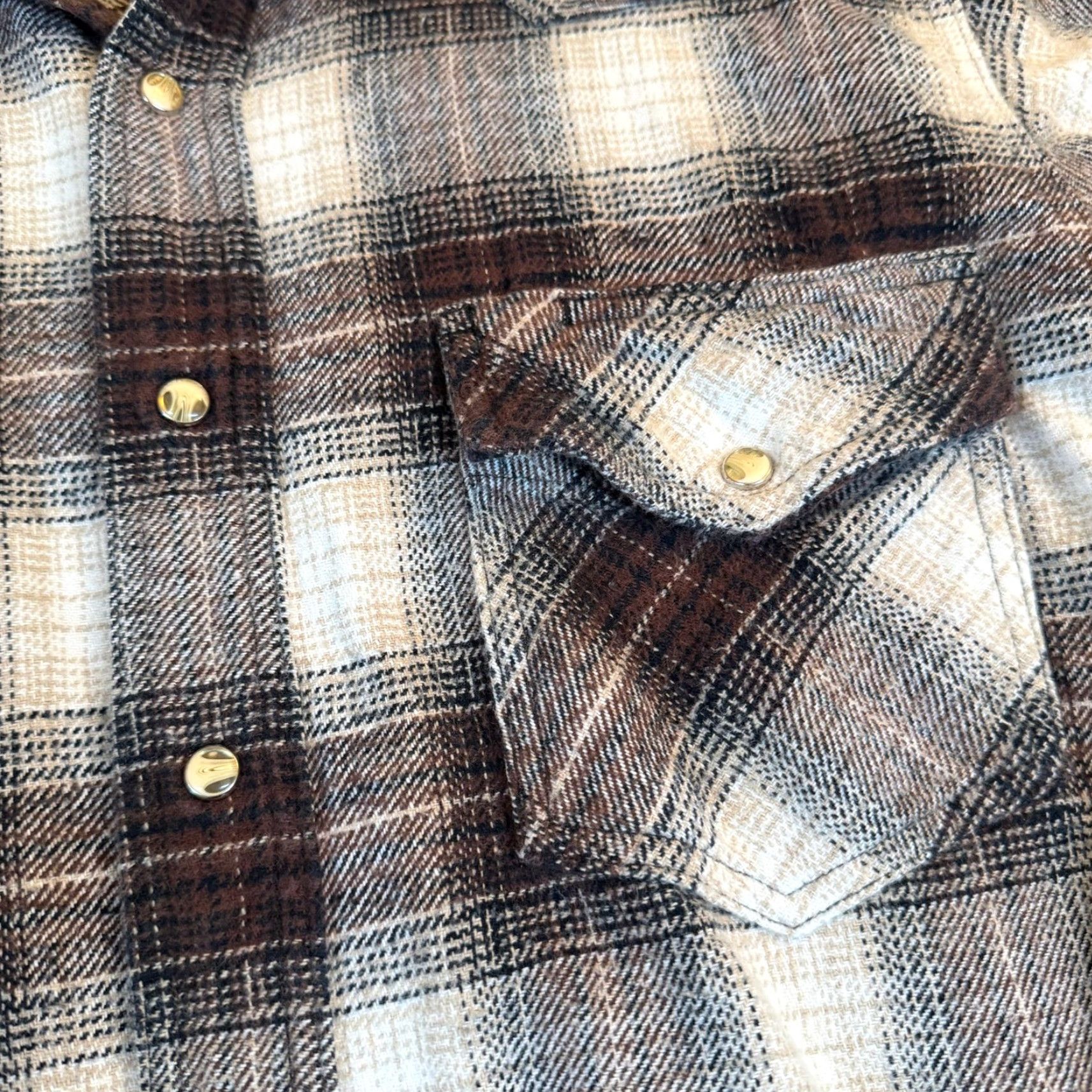 Vintage Work n Sport Brown Plaid Heavy Flannel Pearl Snap Western Shirt Mens M Size US M / EU 48-50 / 2 - 4 Thumbnail