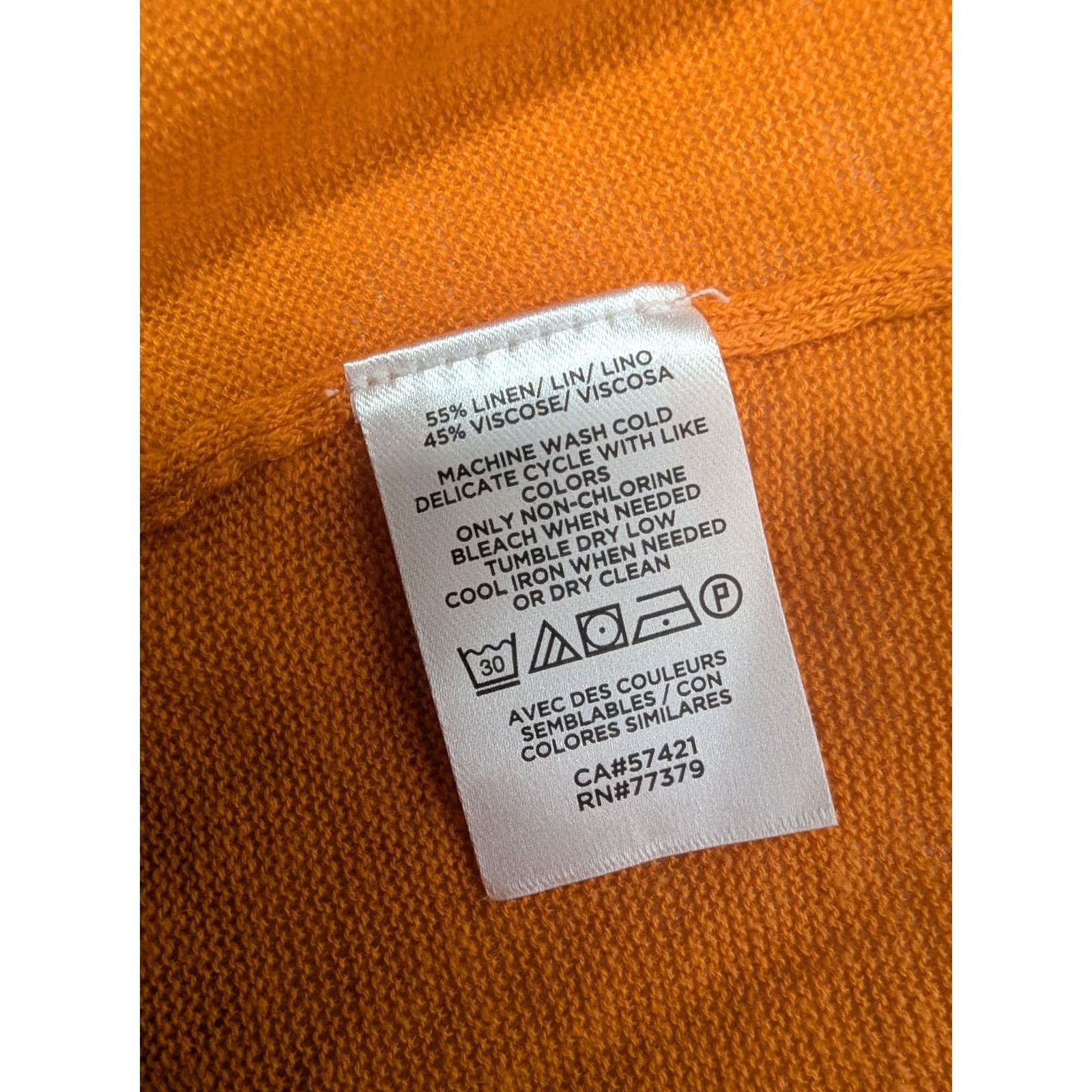 Ann Taylor Ann Taylor Women's Cardigan Shirt Long Sleeve Orange Linen Viscose PM Petite Size M / US 6-8 / IT 42-44 - 7 Thumbnail
