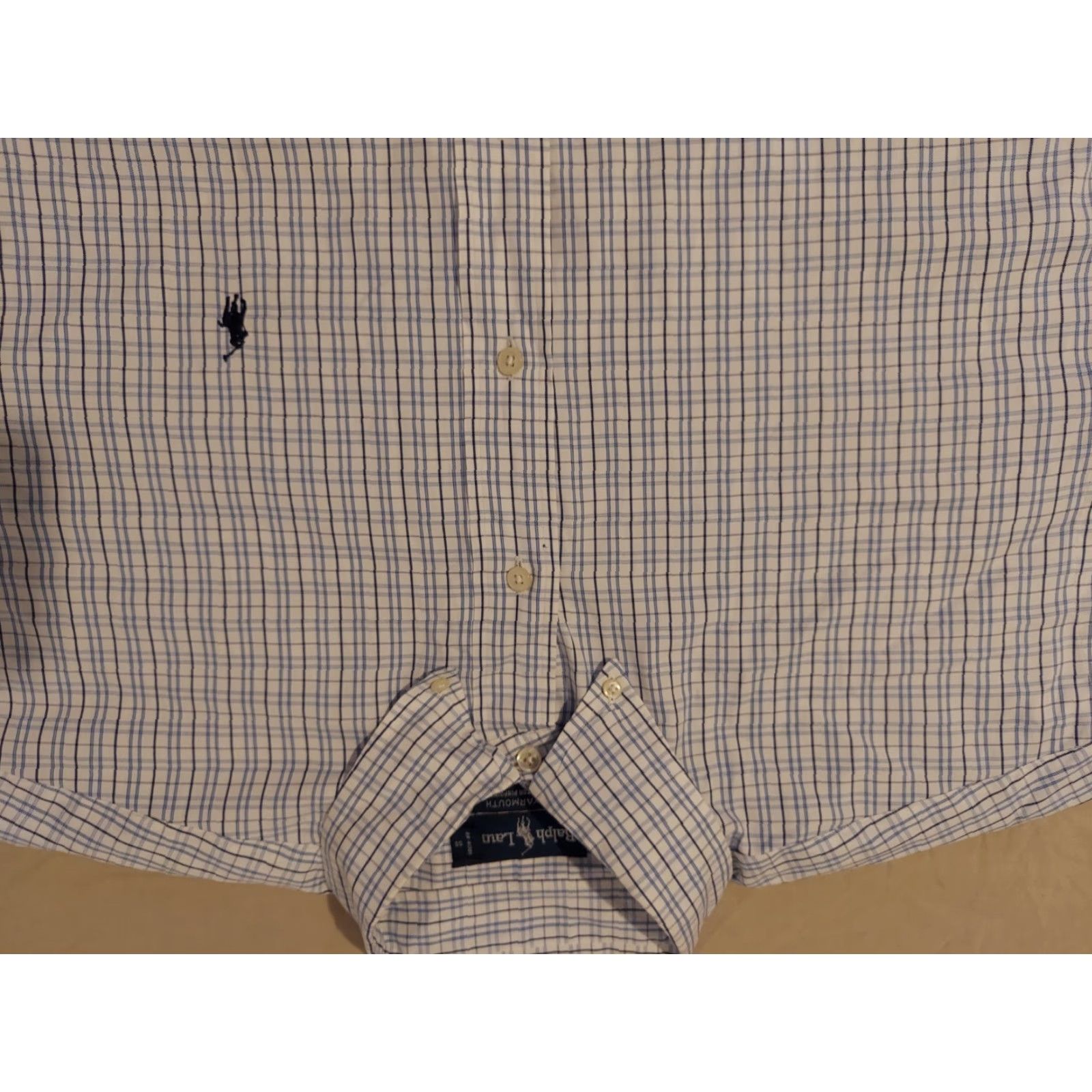 Polo Ralph Lauren Polo Ralph Lauren Dress Shirt Men's 17 34 35 Blue White Cotton Button Collar Classic Size 46R - 2 Thumbnail
