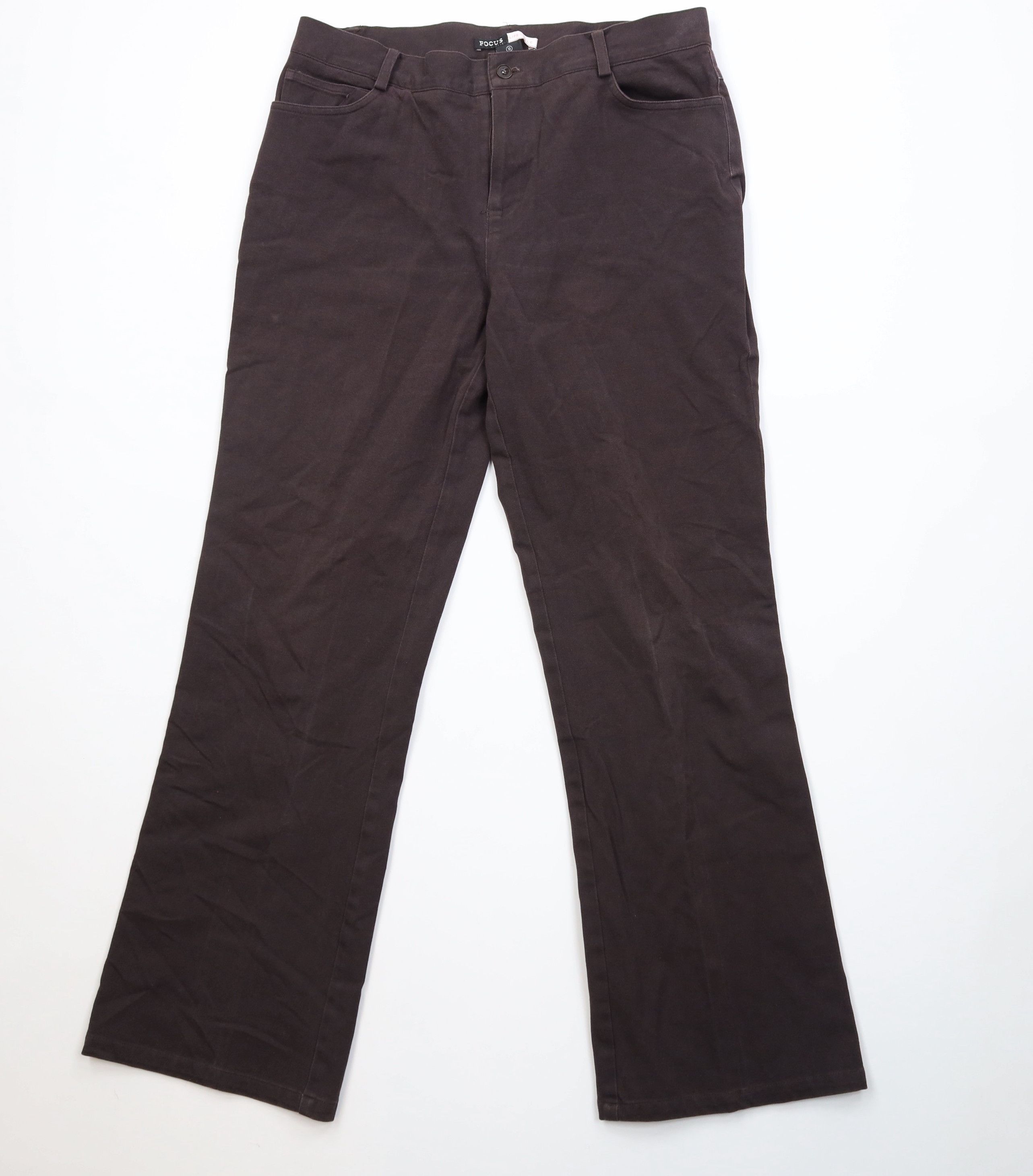 Vintage 90s Y2K Streetwear Flared Wide Leg Pants Brown