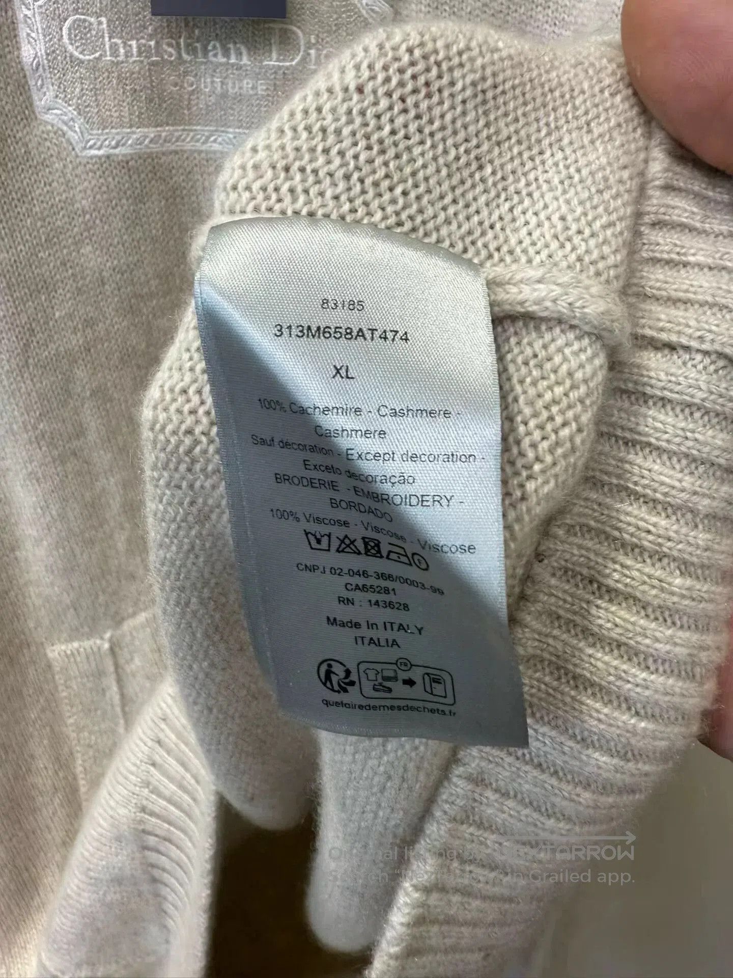 Dior new beige embroidered hoodie from dior. Size US XL / EU 56 / 4 - 3 Thumbnail