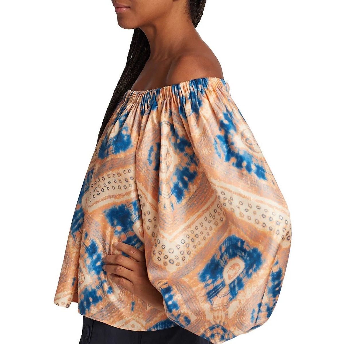 Ulla Johnson Ulla Johnson Nadya Silk On/Off Shoulder Blouse Fossil size 2 Size XS / US 0-2 / IT 36-38 - 3 Thumbnail