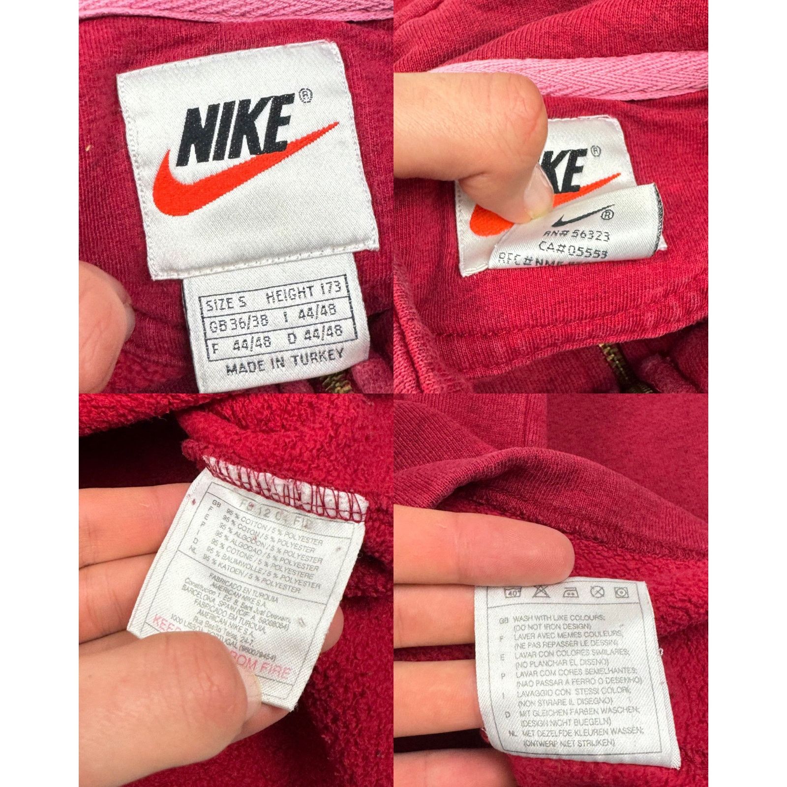 Nike Nike Men's Red Cotton Fleece Lined Quarter Zip Sweatshirt S Size US S / EU 44-46 / 1 - 3 Thumbnail