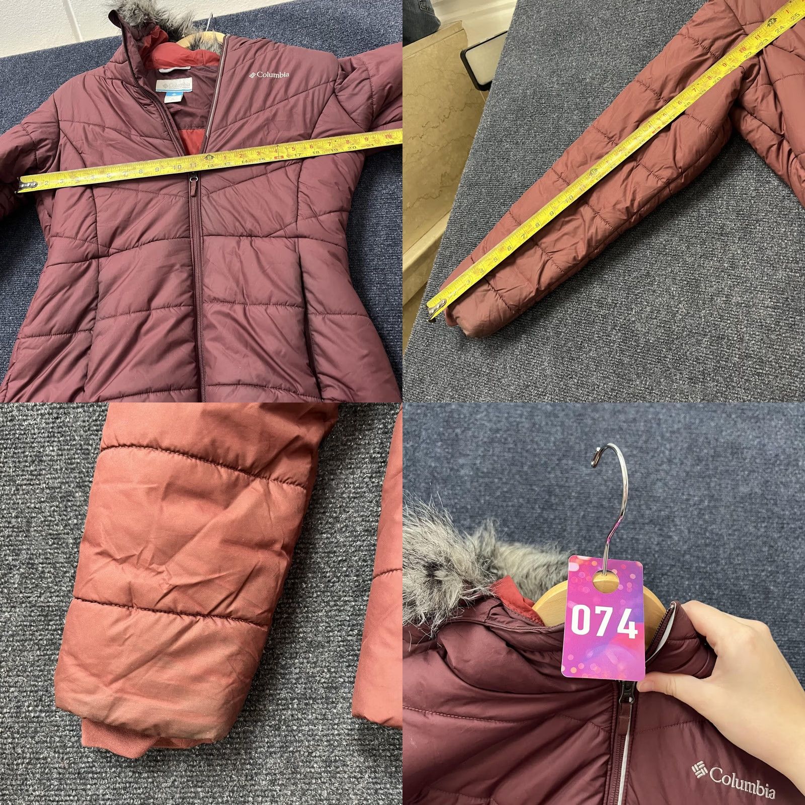 Vintage Columbia Womens Puffer Jacket XL Burgundy Fur Hooded Synthetic Insulation Size XL / US 12-14 / IT 48-50 - 8 Thumbnail