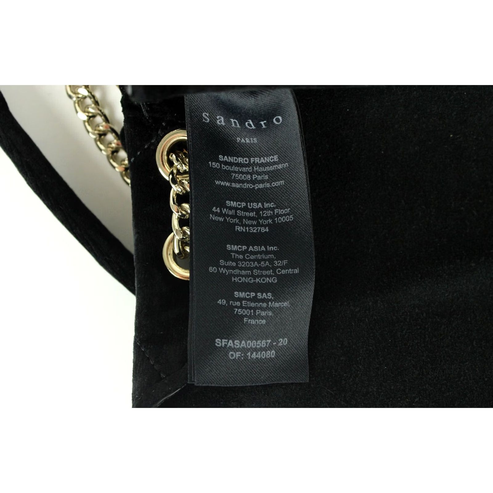 Sandro Sandro Yza Bag Womens ONE SIZE Velvet Studded Quilted Gold Buckle Chain Strap Size ONE SIZE - 7 Thumbnail