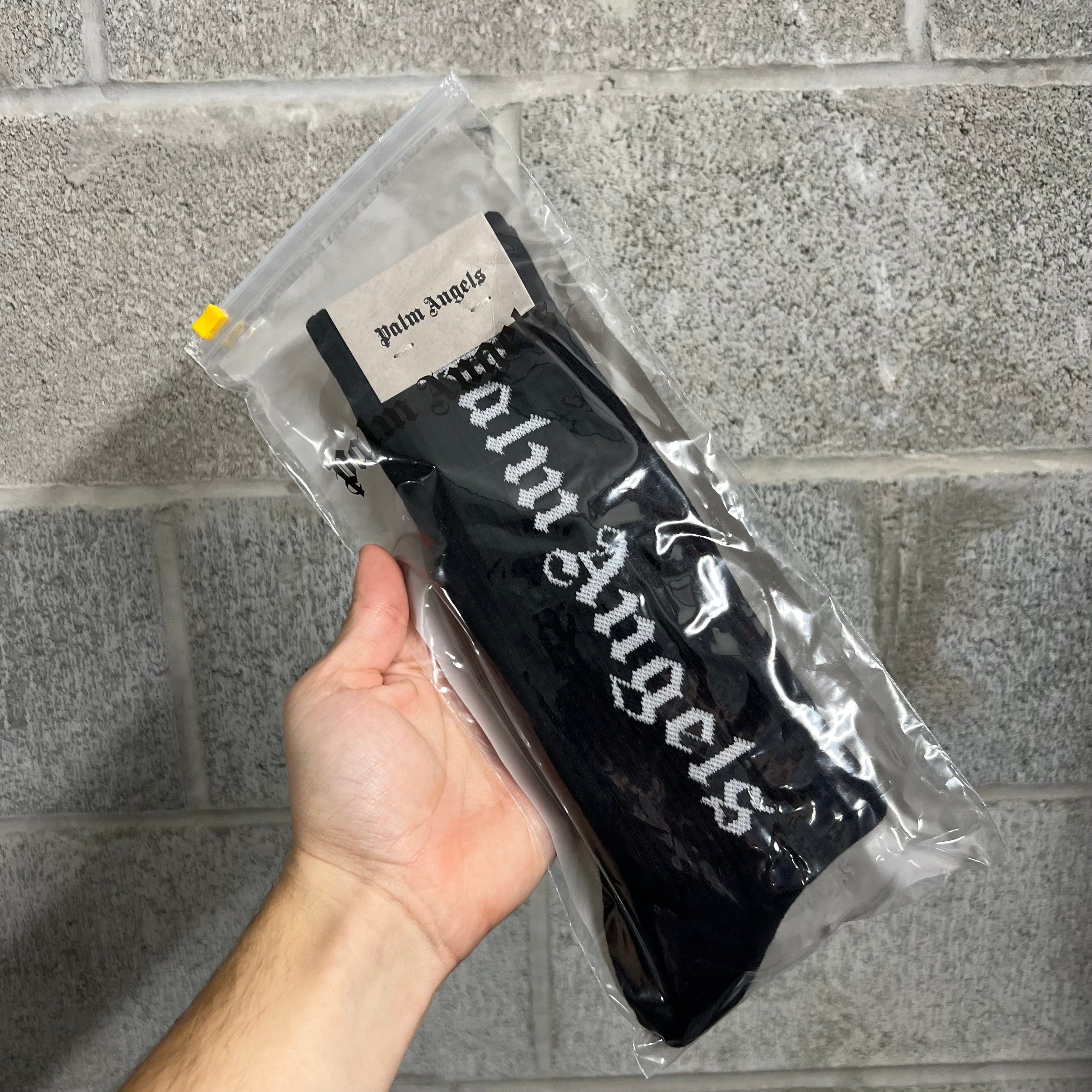 Palm Angels Palm Angels Gothic Logo Socks Black NEW Size ONE SIZE - 1 Thumbnail