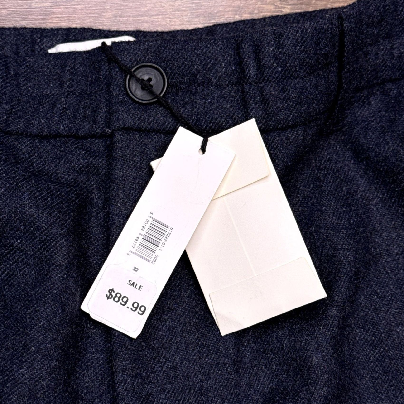Banana Republic Banana Republic Pants Mens 32 Navy Wool Flannel Elastic Waist Straight Leg Cargo Zip Button Dry Clean Only Size US 32 / EU 48 - 4 Thumbnail