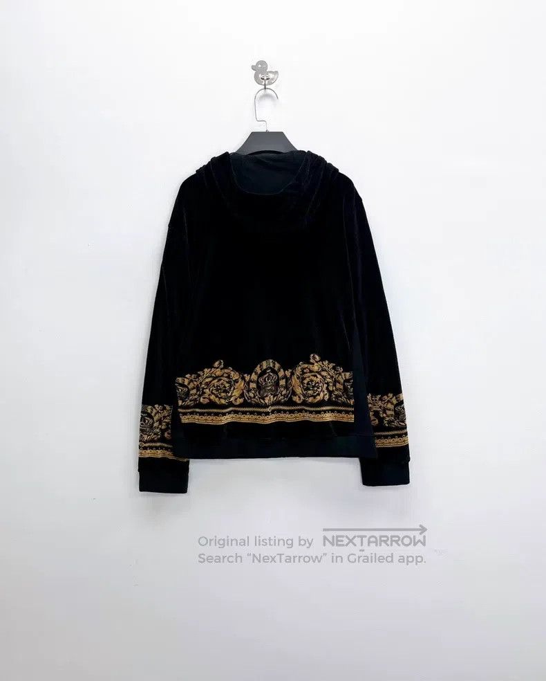 Versace Versace Black gold velvet baroque medusa logo zip up hoodi Size US L / EU 52-54 / 3 - 2 Thumbnail