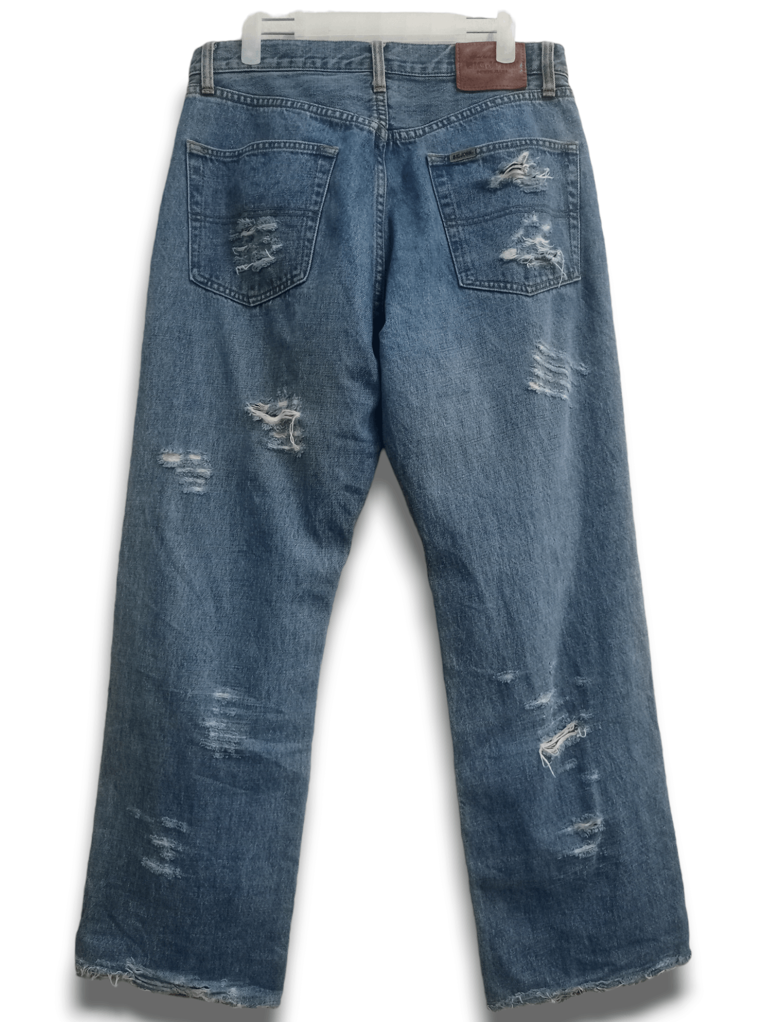 Big John × Japanese Brand Vintage Japanese Brand Blue Wash Distressed Baggy Jeans Size US 32 / EU 48 - 2 Thumbnail