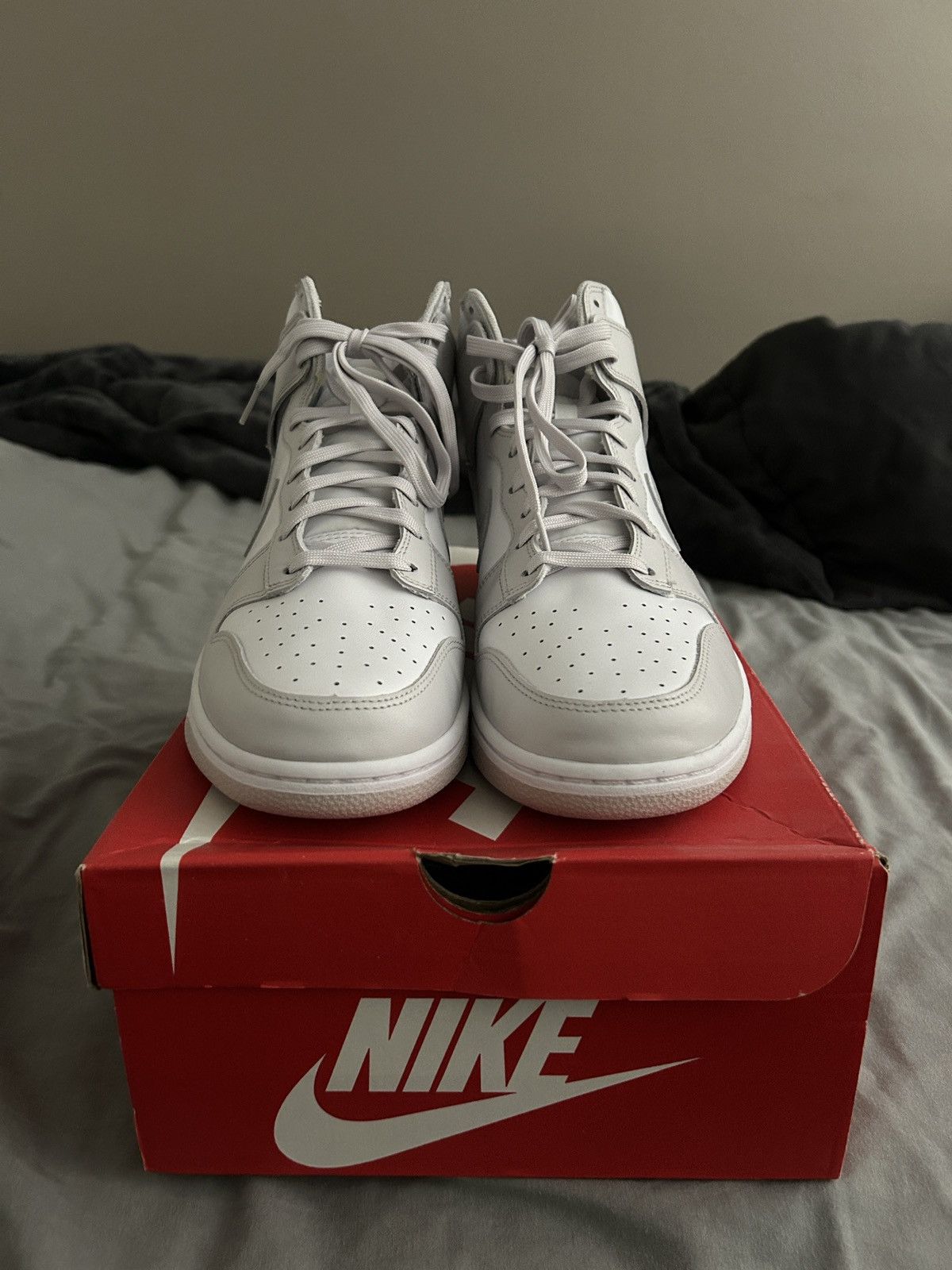 Nike Nike Dunk Hi Retro White/Vast Grey-White Size US 11.5 / EU 44-45 - 2 Thumbnail