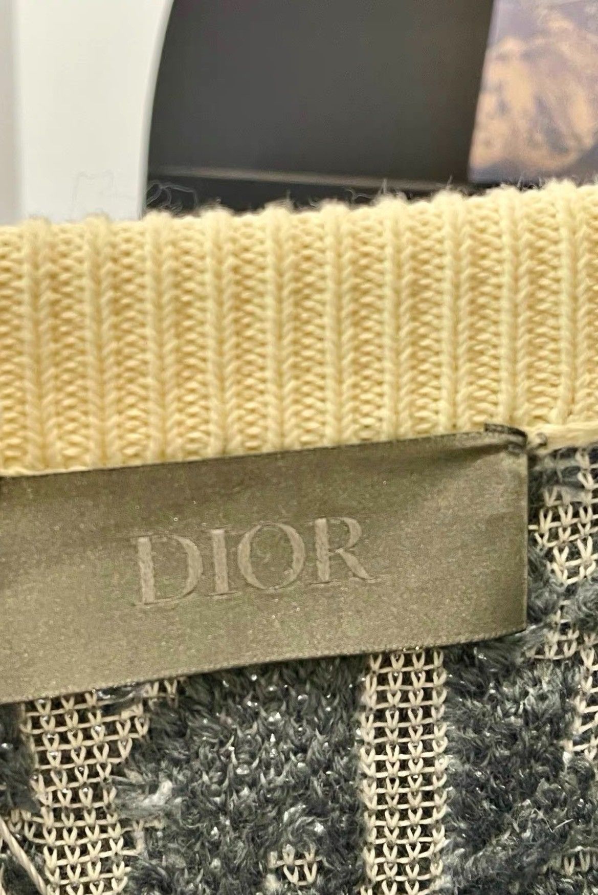 Dior Dior Oblique Wool Cotton Jacquard Sleeves Zipper Sweater Size US L / EU 52-54 / 3 - 4 Thumbnail