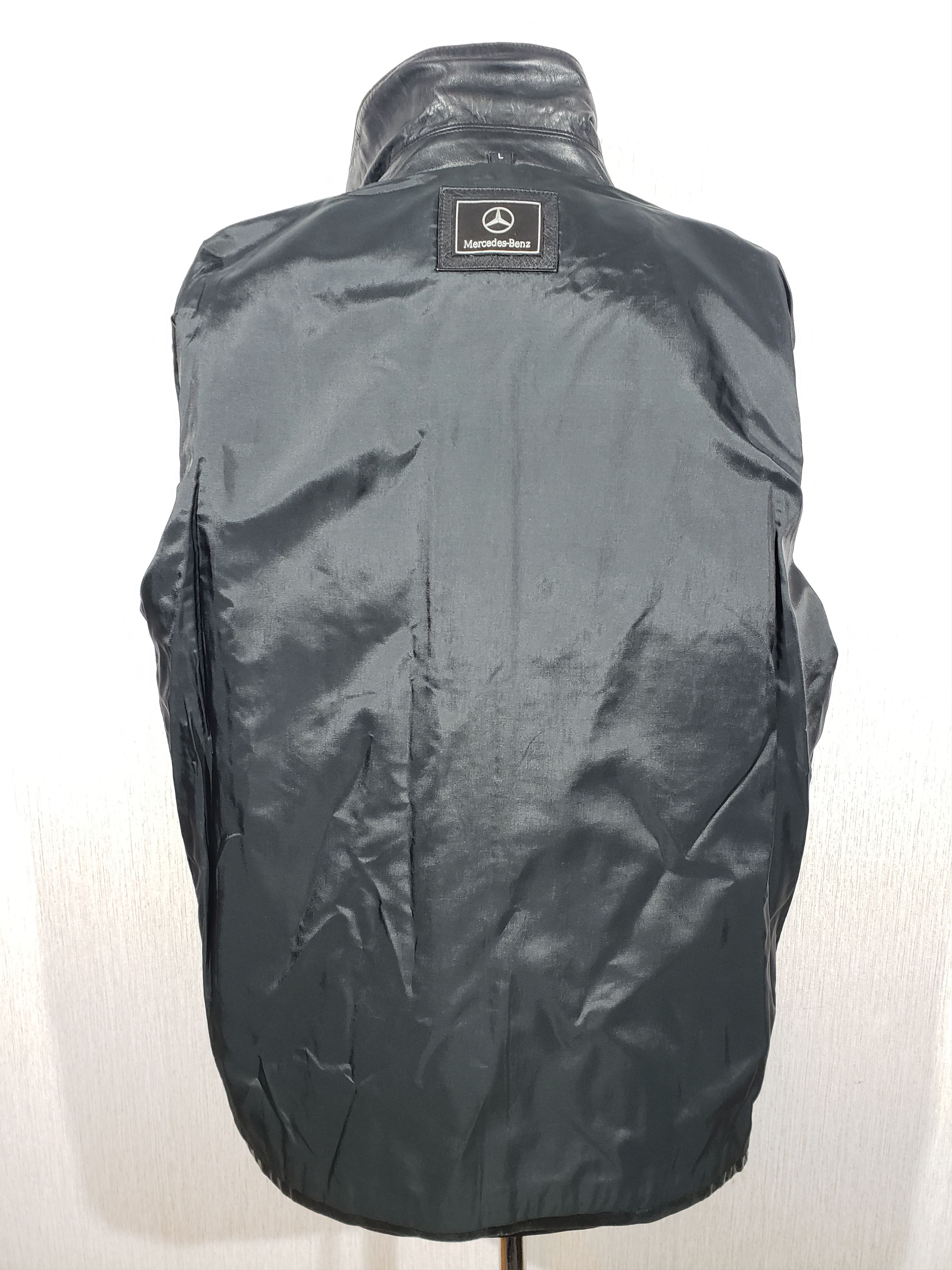 Mercedes-Benz Leather jacket with a zipper and convenient pockets. Size US L / EU 52-54 / 3 - 5 Thumbnail