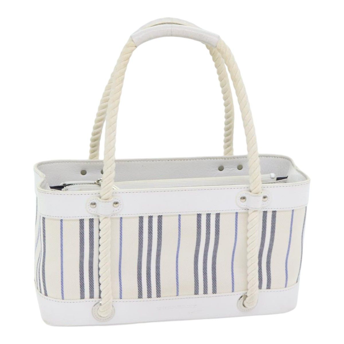 Burberry White Canvas Handbag (Pre-Owned) Size ONE SIZE - 1 Thumbnail