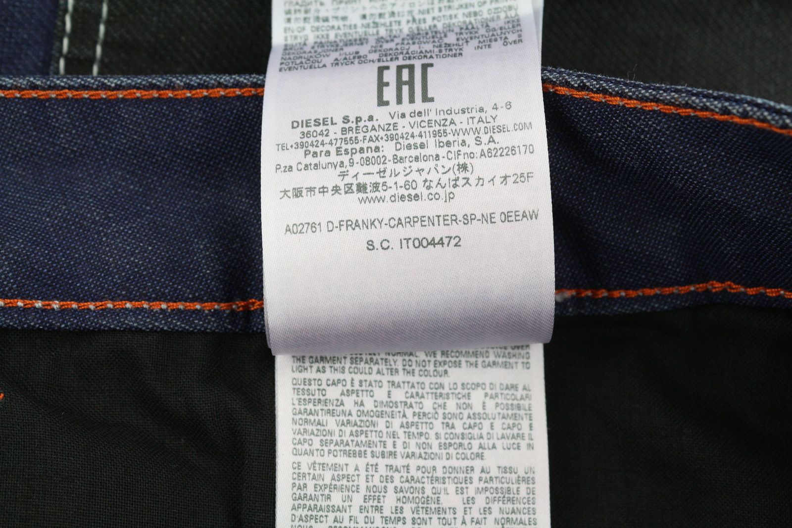 Diesel D-FRANKY CARP JOGG 0EEAW W38 Straight Stretch Jeans 40928 Size US 38 / EU 54 - 10 Thumbnail