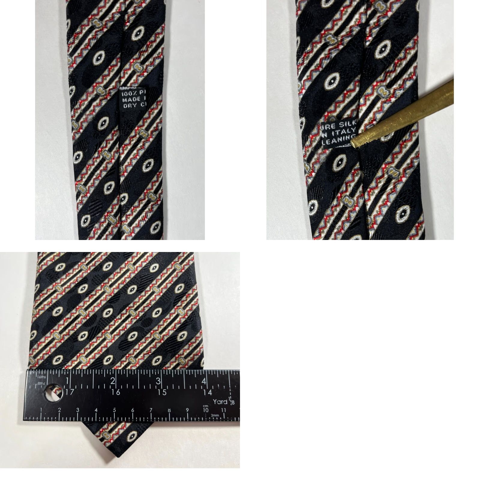 Stefano Ricci Stefano Ricci Men’s Silk Tie Striped Geometric Made in Italy Size ONE SIZE - 8 Thumbnail