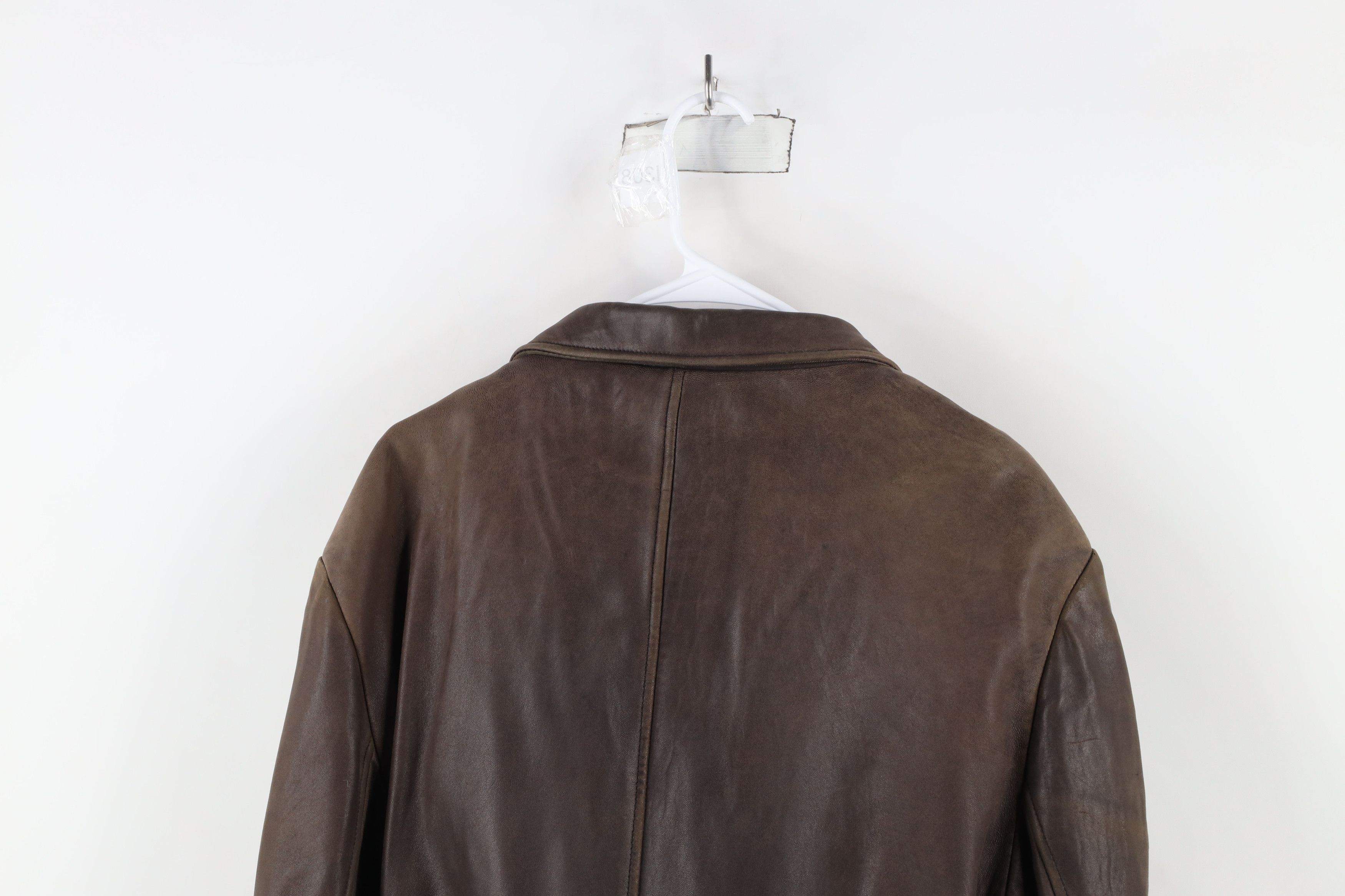 Vintage Vintage 90s Streetwear Belted Leather Motorcycle Jacket Size US XXL / EU 58 / 5 - 14 Thumbnail