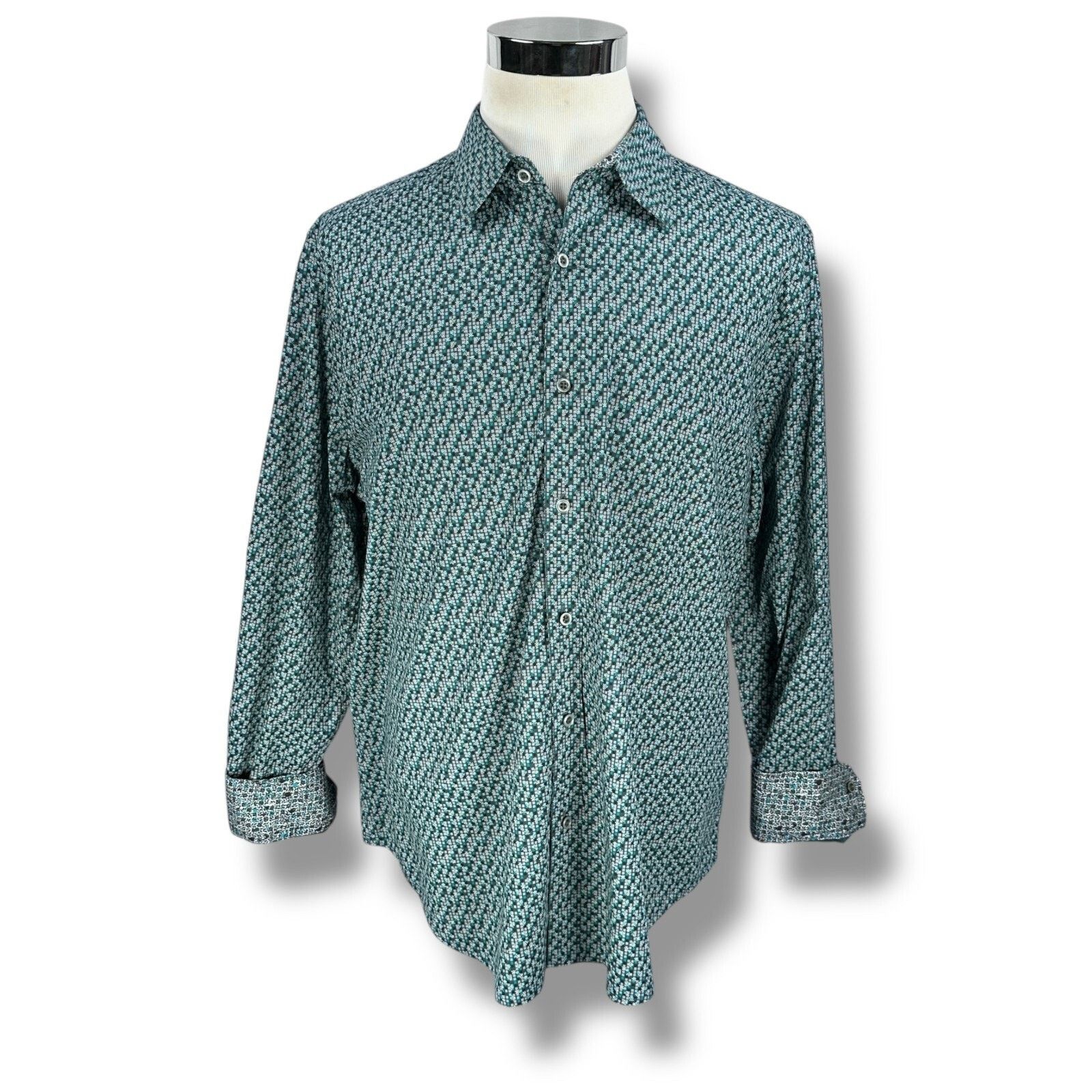 Robert Graham Robert Graham Shirt Men 2XL XXL Blue Cotton Long Sleeve Size US XXL / EU 58 / 5 - 1 Thumbnail